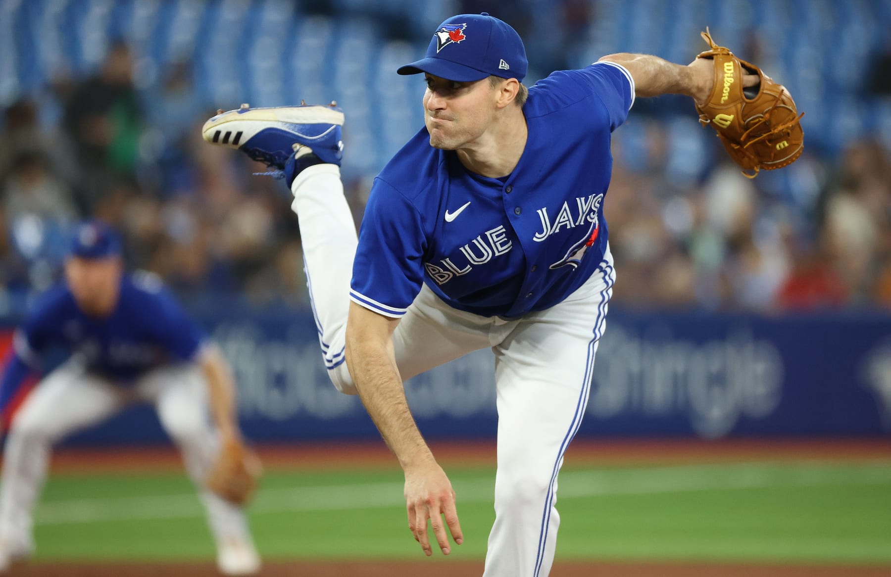 TORONTO, ON - SEPTEMBER 14  -  Toronto Blue Jays starting pitcher Ross Stripling (48) as the Toronto Blue Jays play the Tampa Bay Rays at Rogers Centre in Toronto. September 14, 2022.        (Steve Russell/Toronto Star via Getty Images)