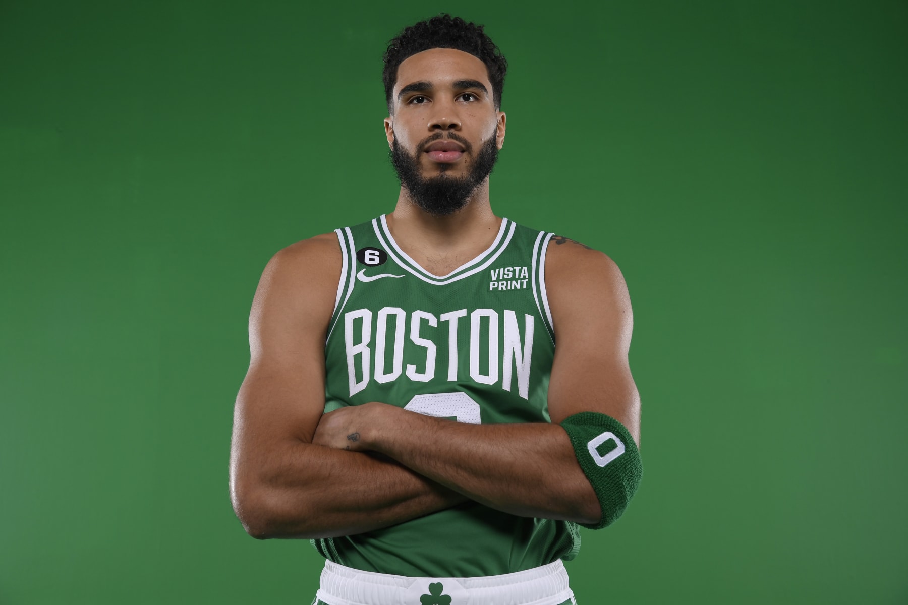 CANTON, MA - SEPTEMBER 26: Jayson Tatum #0 of the Boston Celtics poses for a portrait on September 26, 2022 at High Output Studios in Canton, Massachusetts.  NOTE TO USER: User expressly acknowledges and agrees that, by downloading and or using this photograph, User is consenting to the terms and conditions of the Getty Images License Agreement. Mandatory Copyright Notice: Copyright 2022 NBAE  (Photo by Brian Babineau/NBAE via Getty Images)