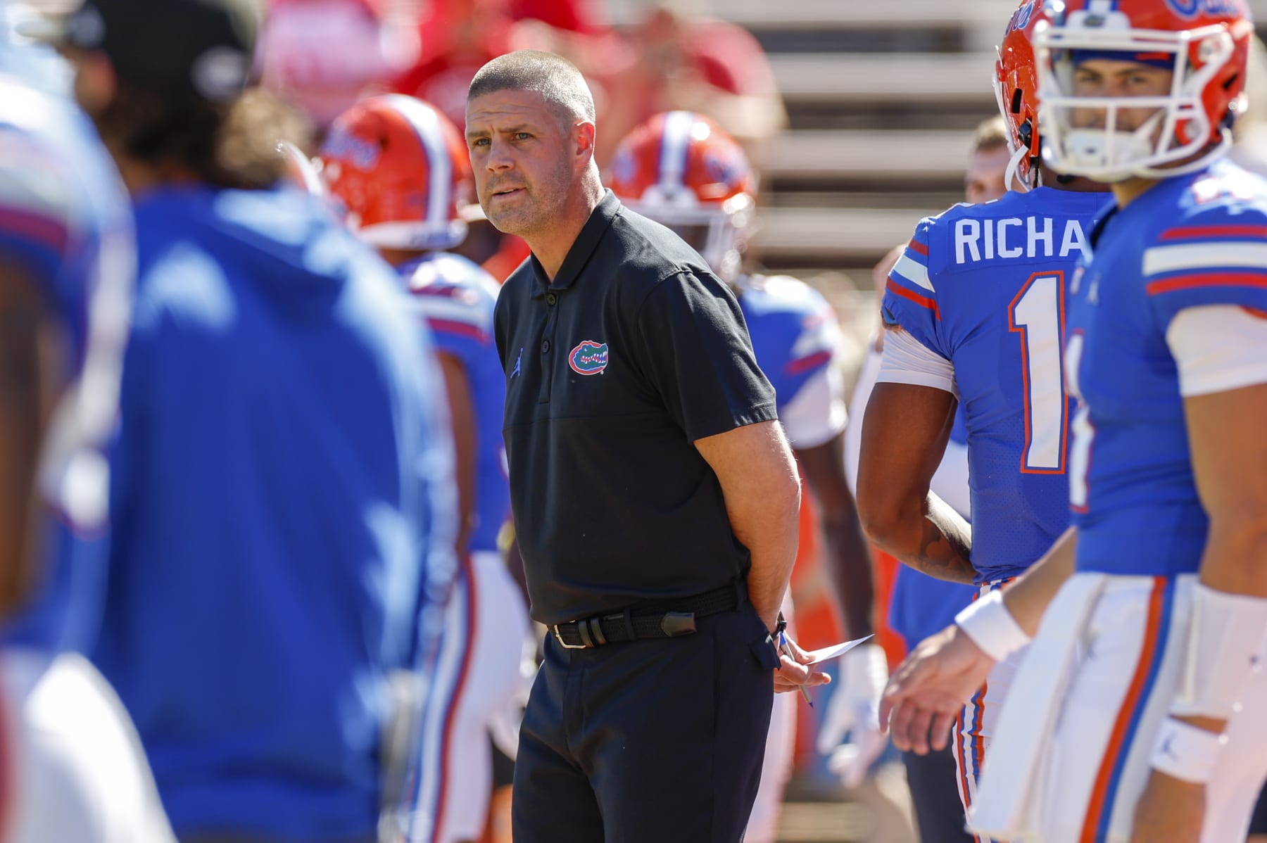 GAINESVILLE, FL - OCTOBER 02: Florida Gators head coach Billy Napier during the game between the Eastern Washington Eagles and the Florida Gators on October 2, 2022 at Ben Hill Griffin Stadium at Florida Field in Gainesville, Fl.  (Photo by David Rosenblum/Icon Sportswire via Getty Images)