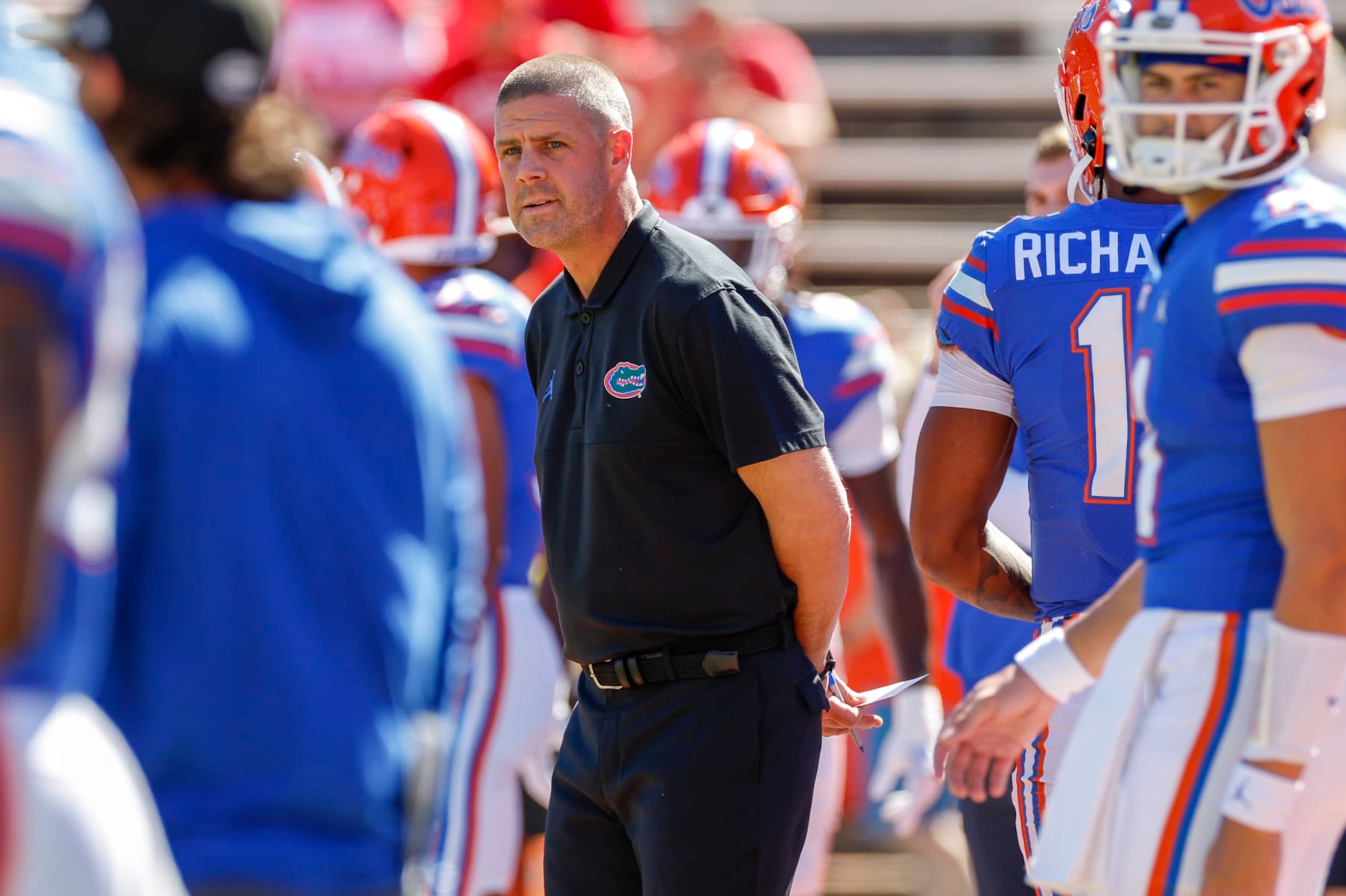 GAINESVILLE, FL - OCTOBER 02: Florida Gators head coach Billy Napier during the game between the Eastern Washington Eagles and the Florida Gators on October 2, 2022 at Ben Hill Griffin Stadium at Florida Field in Gainesville, Fl. (Photo by David Rosenblum/Icon Sportswire via Getty Images) GAINESVILLE, FL - OCTOBER 02: Florida Gators head coach Billy Napier during the game between the Eastern Washington Eagles and the Florida Gators on October 2, 2022 at Ben Hill Griffin Stadium at Florida Field in Gainesville, Fl. (Photo by David Rosenblum/Icon Sportswire via Getty Images)