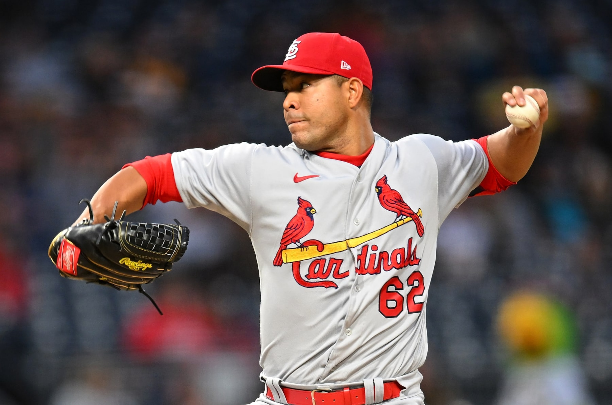 PITTSBURGH, PA - OCTOBER 03: Jose Quintana #62 of the St. Louis Cardinals pitches during the first inning against the Pittsburgh Pirates at PNC Park on October 3, 2022 in Pittsburgh, Pennsylvania. (Photo by Joe Sargent/Getty Images)