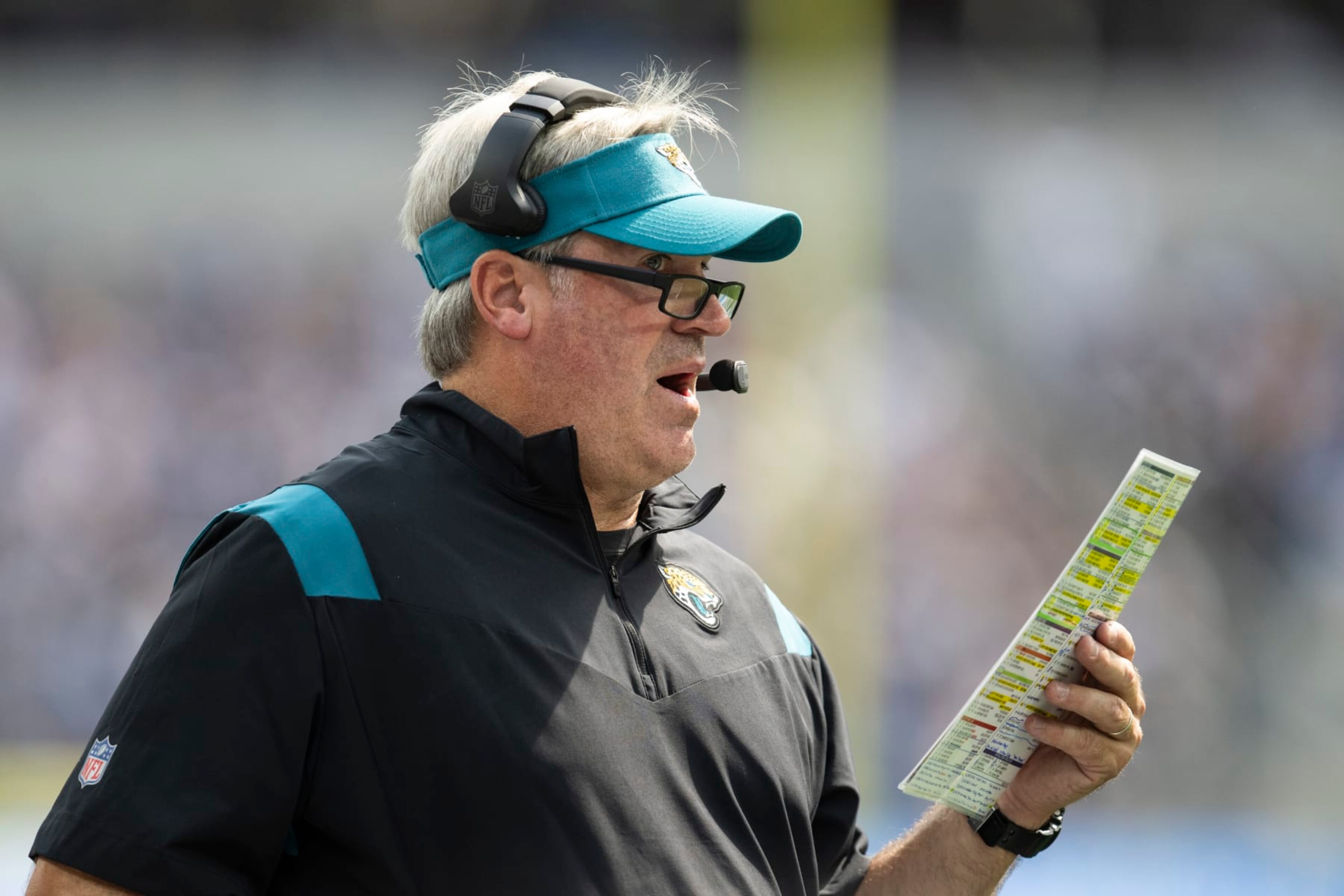 Jacksonville Jaguars head coach Doug Pederson watches his players during an NFL football game against the Los Angeles Chargers Sunday, Sept. 25, 2022, in Inglewood, Calif. (AP Photo/Kyusung Gong) Jacksonville Jaguars head coach Doug Pederson watches his players during an NFL football game against the Los Angeles Chargers Sunday, Sept. 25, 2022, in Inglewood, Calif. (AP Photo/Kyusung Gong)