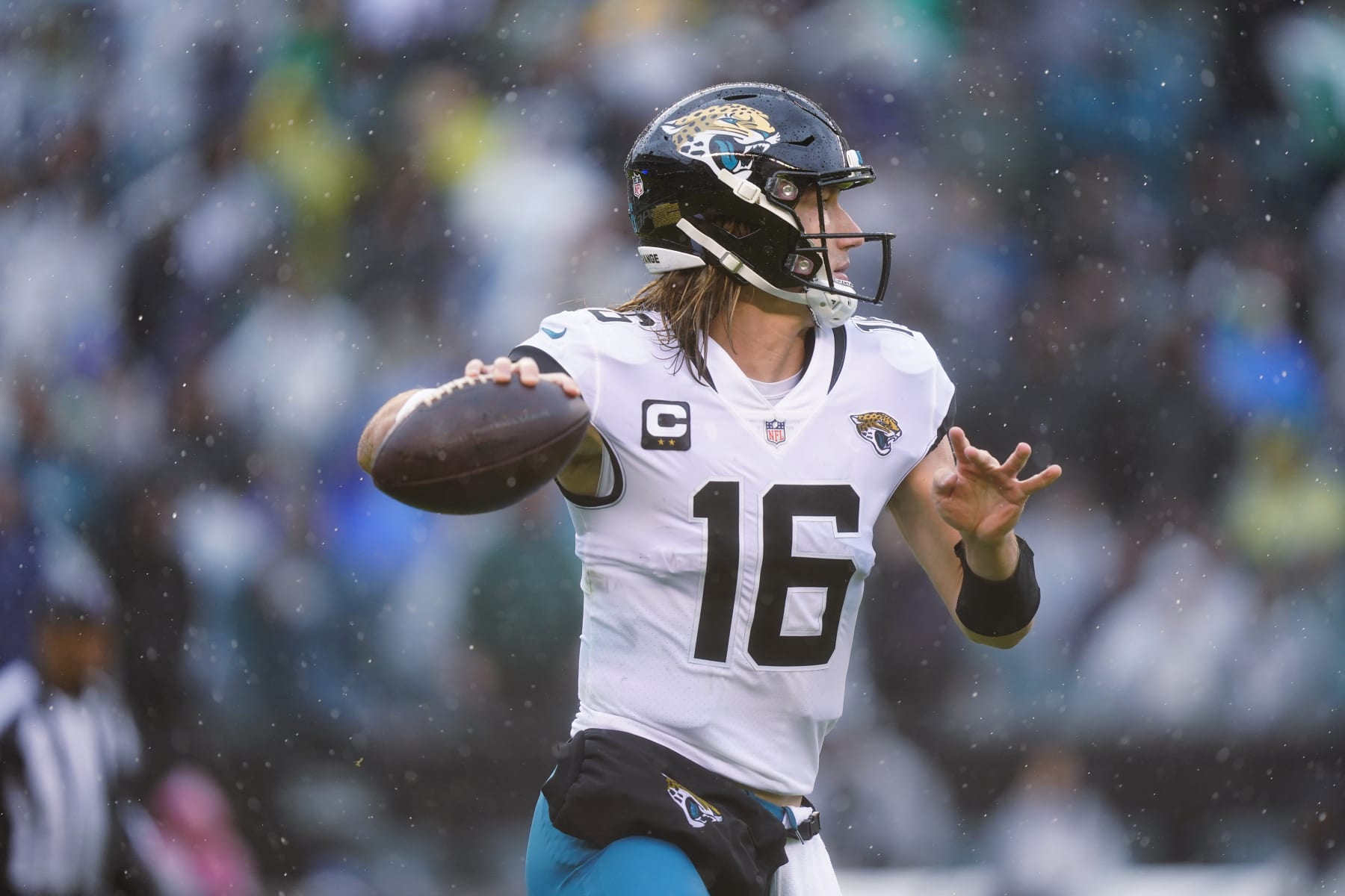 Jacksonville Jaguars quarterback Trevor Lawrence in action during an NFL football game, Sunday, Oct. 2, 2022, in Philadelphia. (AP Photo/Matt Rourke)