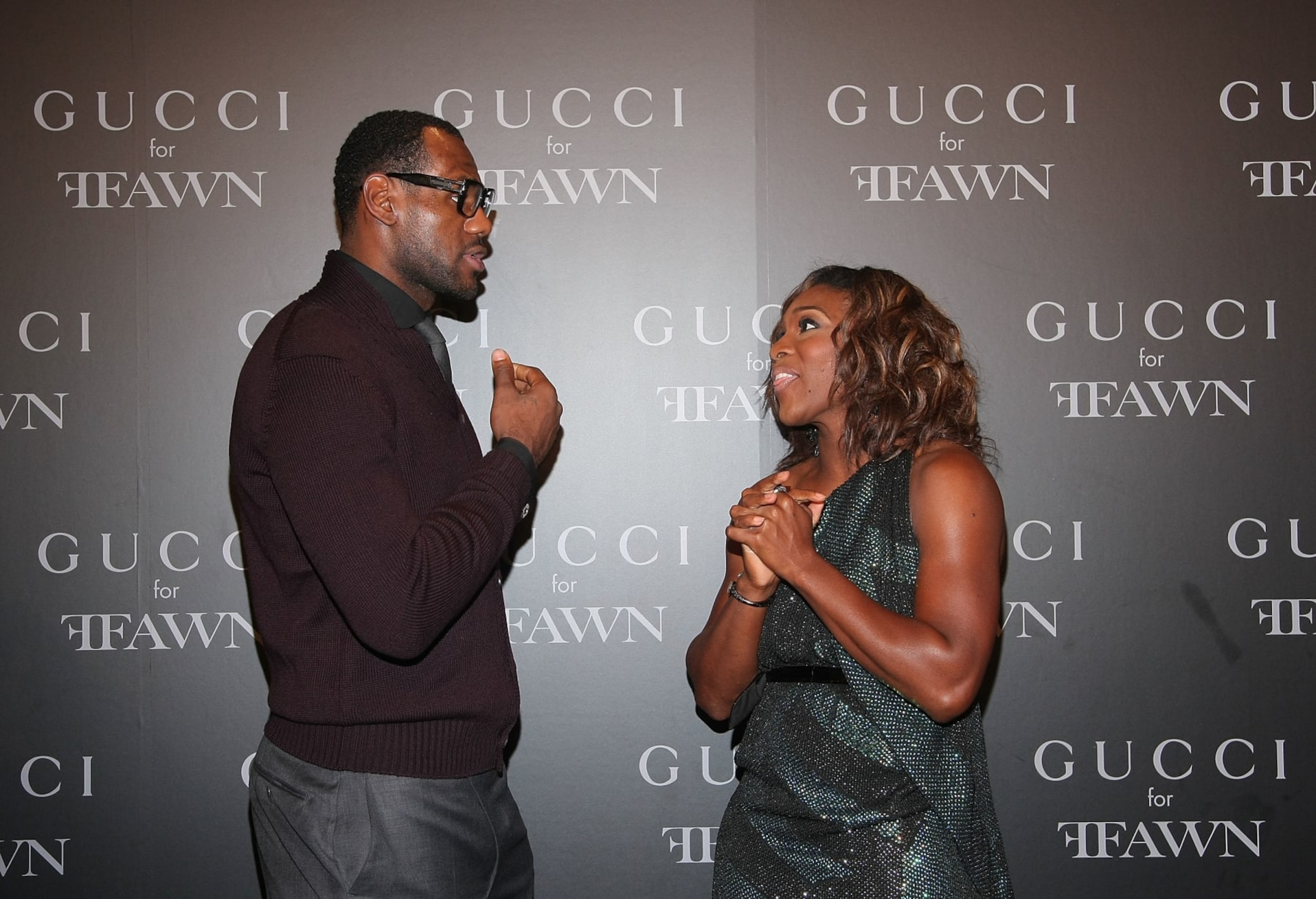 NEW YORK - SEPTEMBER 16:  (L-R) NBA player LeBron James and professional tennis player Serena Williams attend the Gucci cocktail party for Ffawn at Gucci Fifth Avenue on September 16, 2009 in New York City.  (Photo by Michael Loccisano/Getty Images)