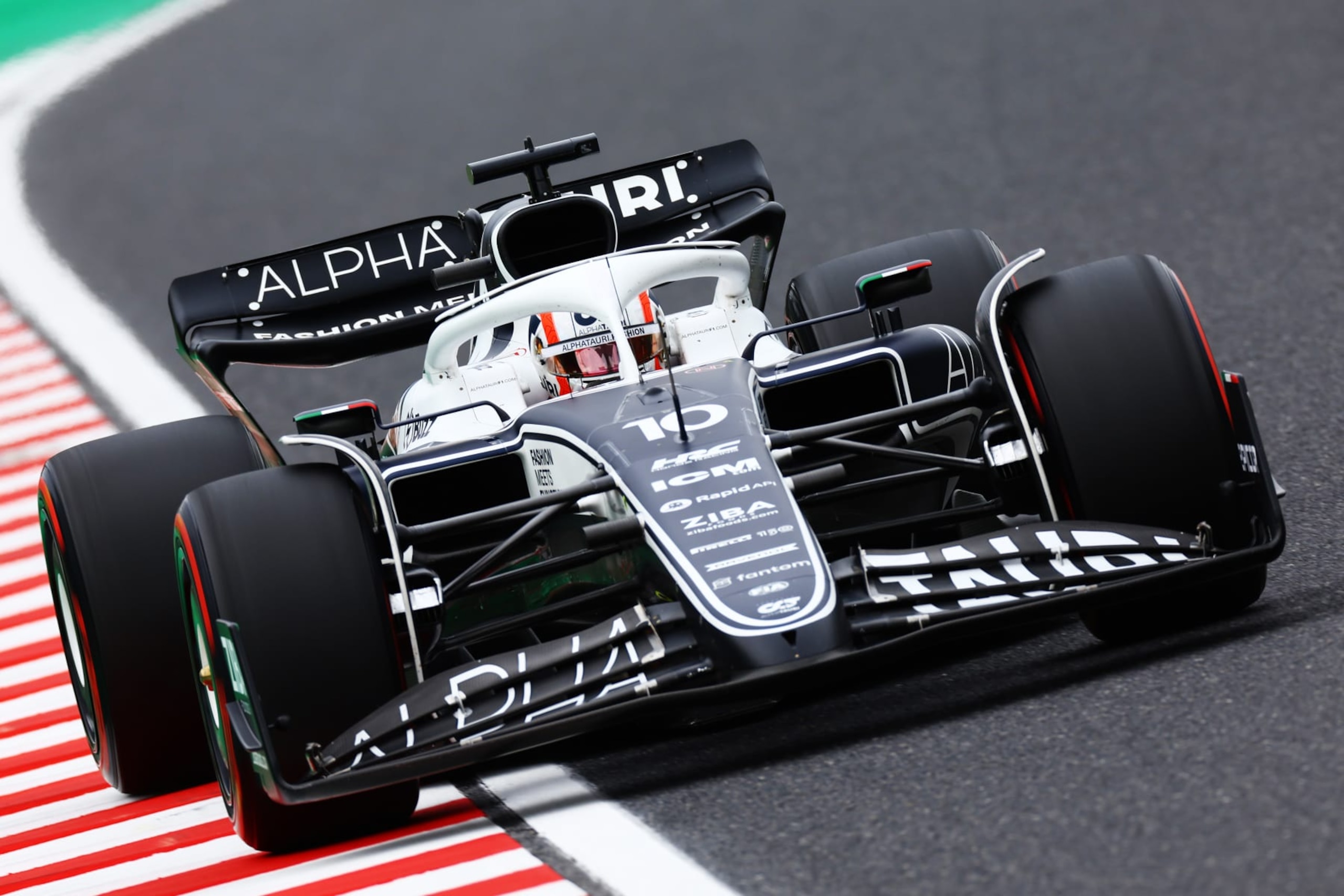 SUZUKA, JAPAN - OCTOBER 08: Pierre Gasly of France driving the (10) Scuderia AlphaTauri AT03 on track during final practice ahead of the F1 Grand Prix of Japan at Suzuka International Racing Course on October 08, 2022 in Suzuka, Japan. (Photo by Mark Thompson/Getty Images )