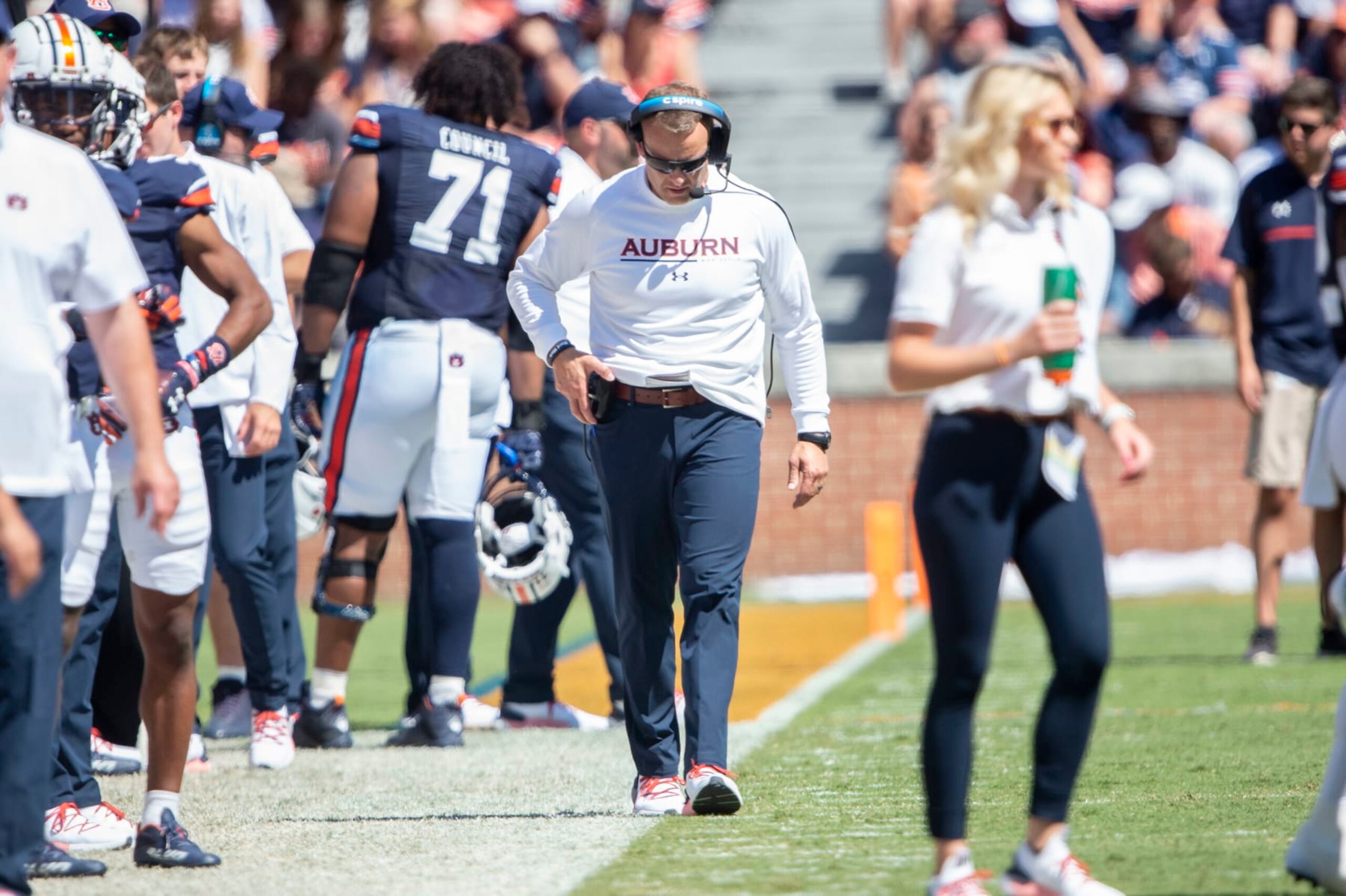 AUBURN, ALABAMA - SEPTEMBER 24: Head coach Bryan Harsin of the Auburn Tigers during the first half of their game against the Missouri Tigers at Jordan-Hare Stadium on September 24, 2022 in Auburn, Alabama. (Photo by Michael Chang/Getty Images)