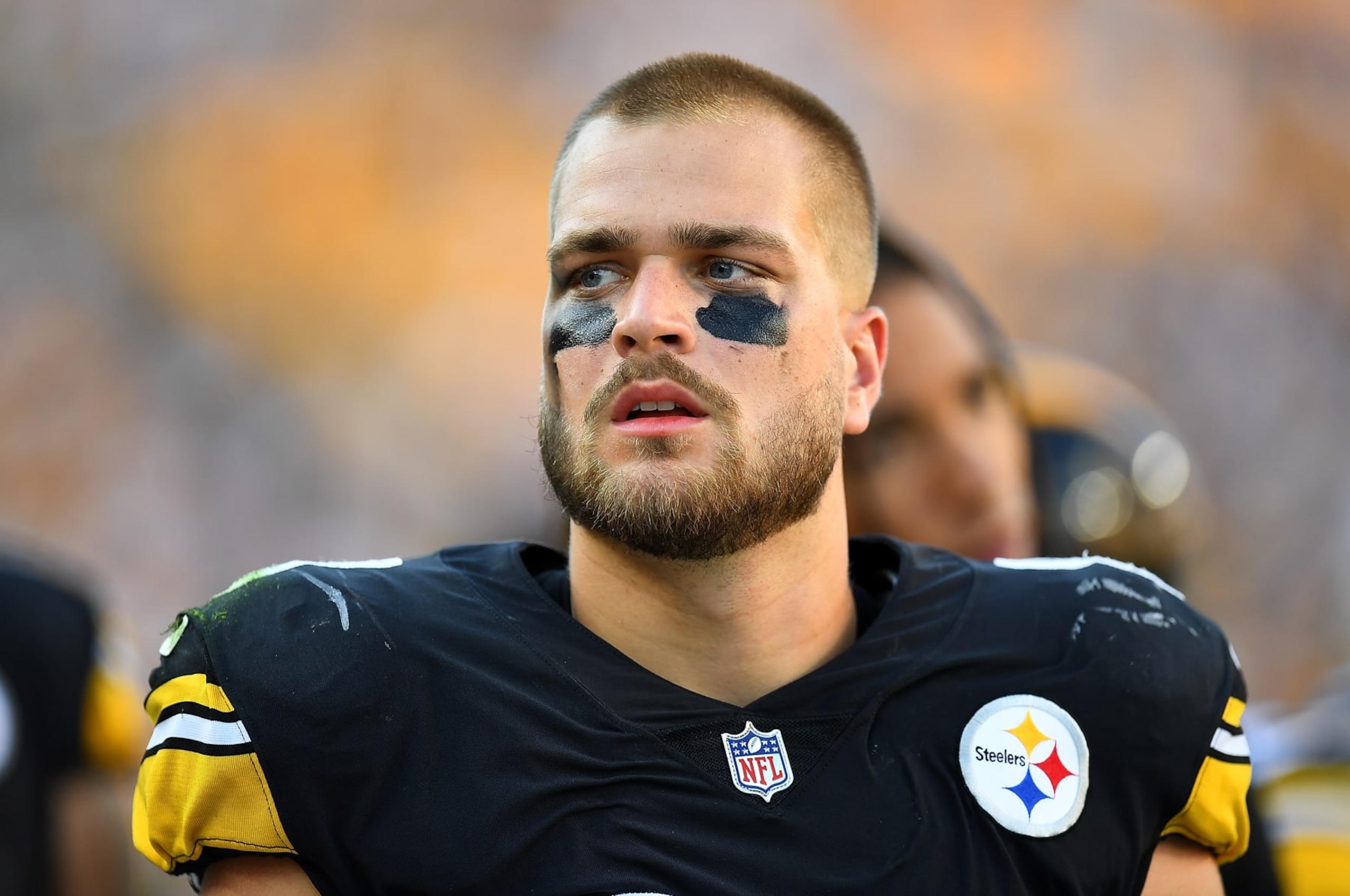 PITTSBURGH, PA - AUGUST 28:  Pat Freiermuth #88 of the Pittsburgh Steelers looks on during the game against the Detroit Lions at Acrisure Stadium on August 28, 2022 in Pittsburgh, Pennsylvania. (Photo by Joe Sargent/Getty Images)