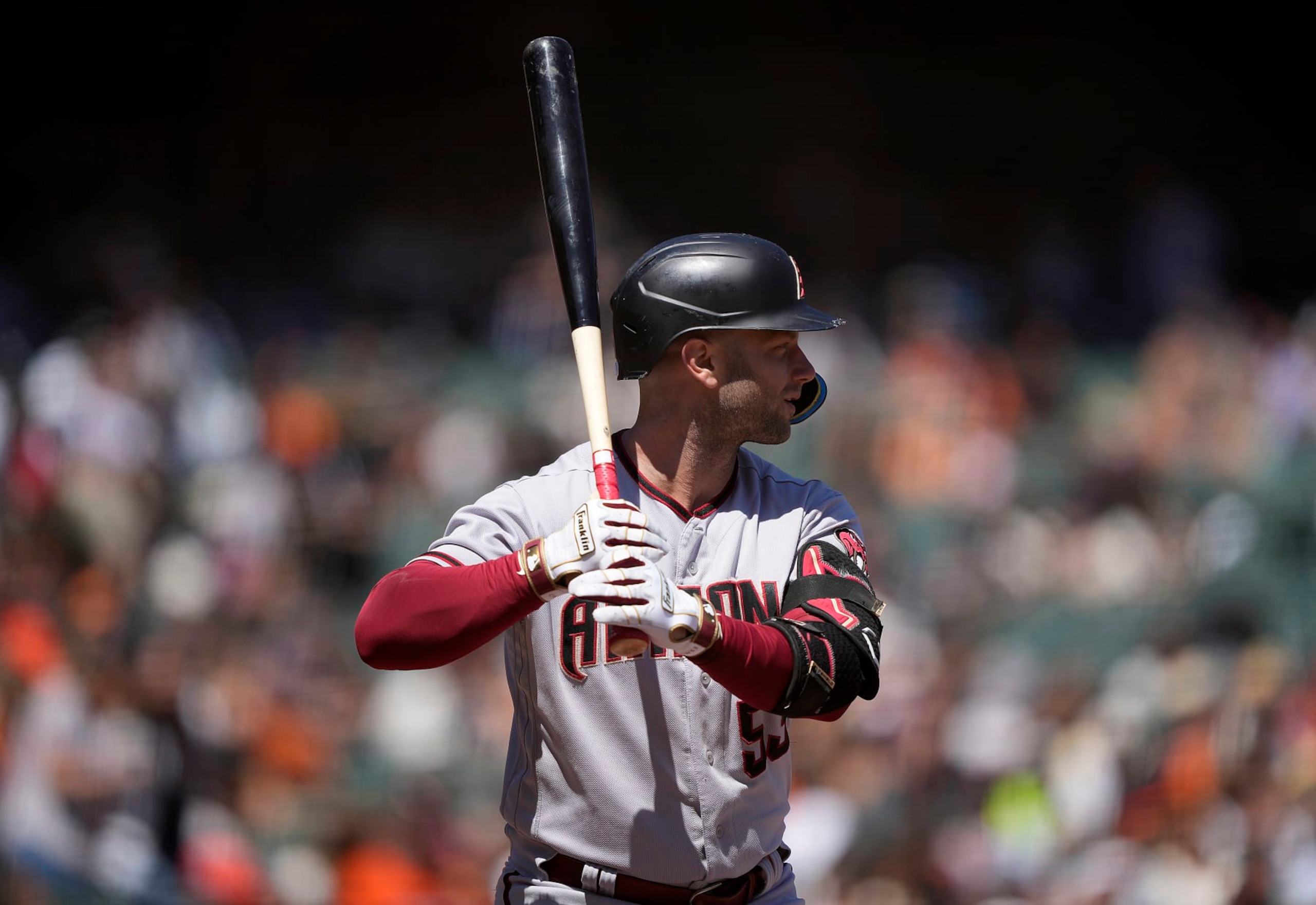 SAN FRANCISCO, CALIFORNIA - AUGUST 18: Christian Walker #53 of the Arizona Diamondbacks bats against the San Francisco Giants in the top of the fifth inning at Oracle Park on August 18, 2022 in San Francisco, California. (Photo by Thearon W. Henderson/Getty Images)