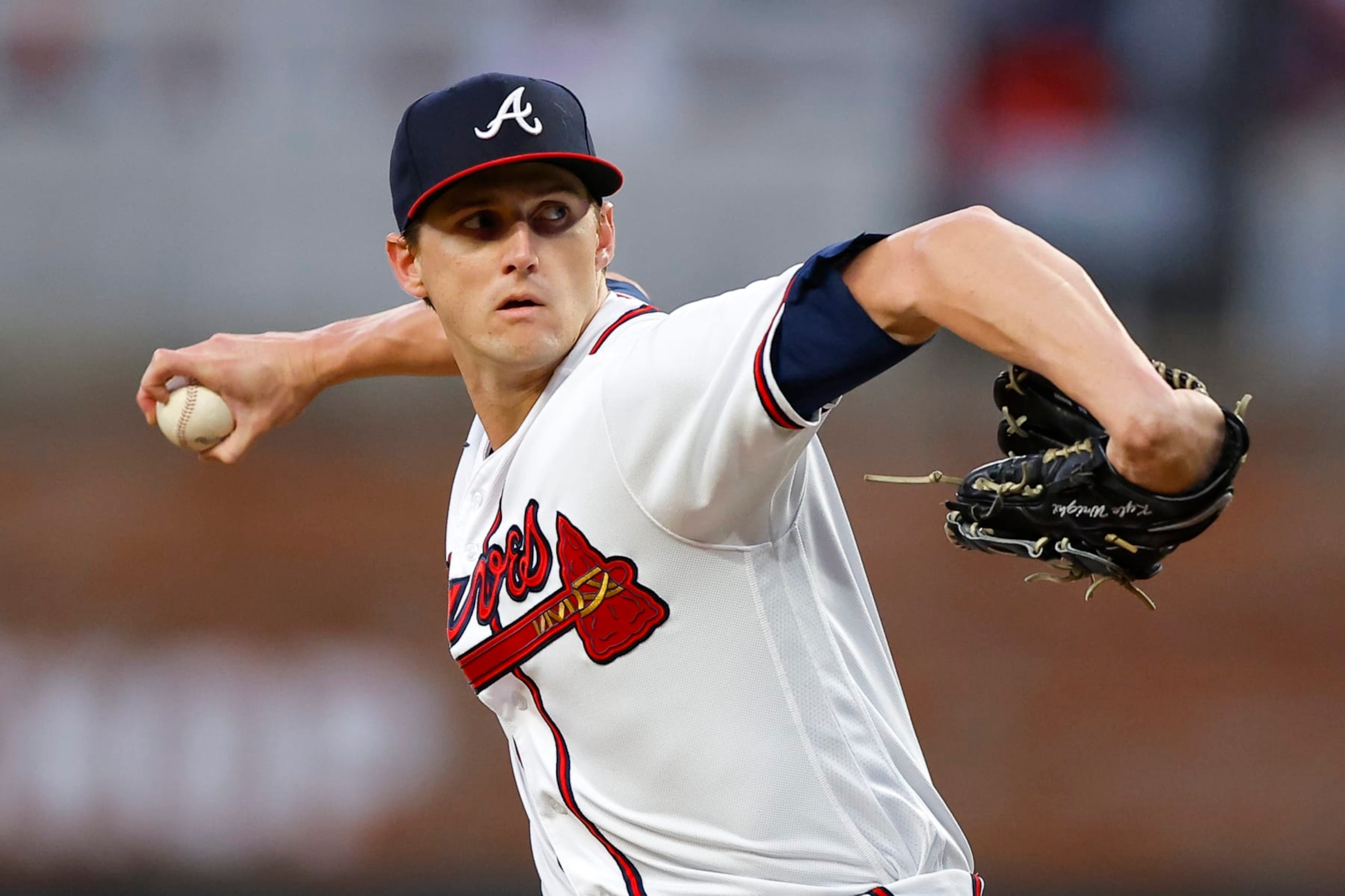 ATLANTA, GA - OCTOBER 01: Kyle Wright #30 of the Atlanta Braves pitches during the first inning against the New York Mets at Truist Park on October 1, 2022 in Atlanta, Georgia. (Photo by Todd Kirkland/Getty Images)