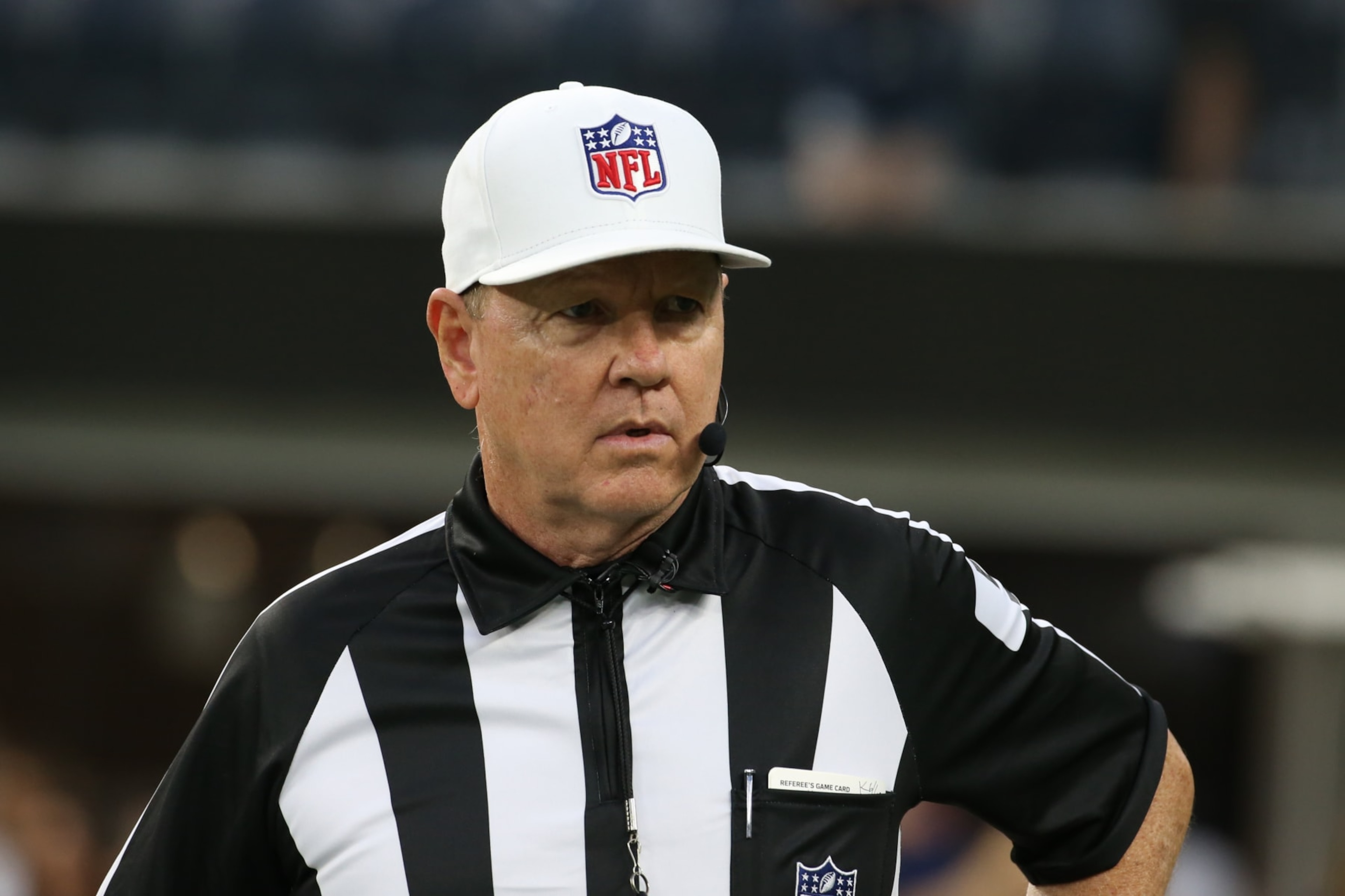 INGLEWOOD, CA - AUGUST 20: Referee Carl Cheffers during the NFL preseason game between the Dallas Cowboys and the Los Angeles Chargers on August 20, 2022, at SoFi Stadium in Inglewood, CA. (Photo by Jevone Moore/Icon Sportswire via Getty Images) INGLEWOOD, CA - AUGUST 20: Referee Carl Cheffers during the NFL preseason game between the Dallas Cowboys and the Los Angeles Chargers on August 20, 2022, at SoFi Stadium in Inglewood, CA. (Photo by Jevone Moore/Icon Sportswire via Getty Images)