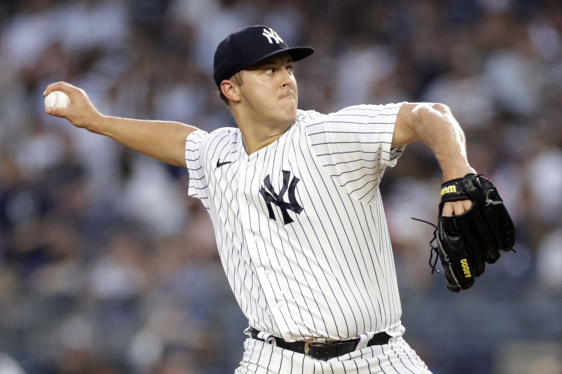 NEW YORK, NY - JULY 28: Jameson Taillon #50 of the New York Yankees pitches against the Kansas City Royals during the third inning at Yankee Stadium on July 28, 2022 in New York City. (Photo by Adam Hunger/Getty Images)