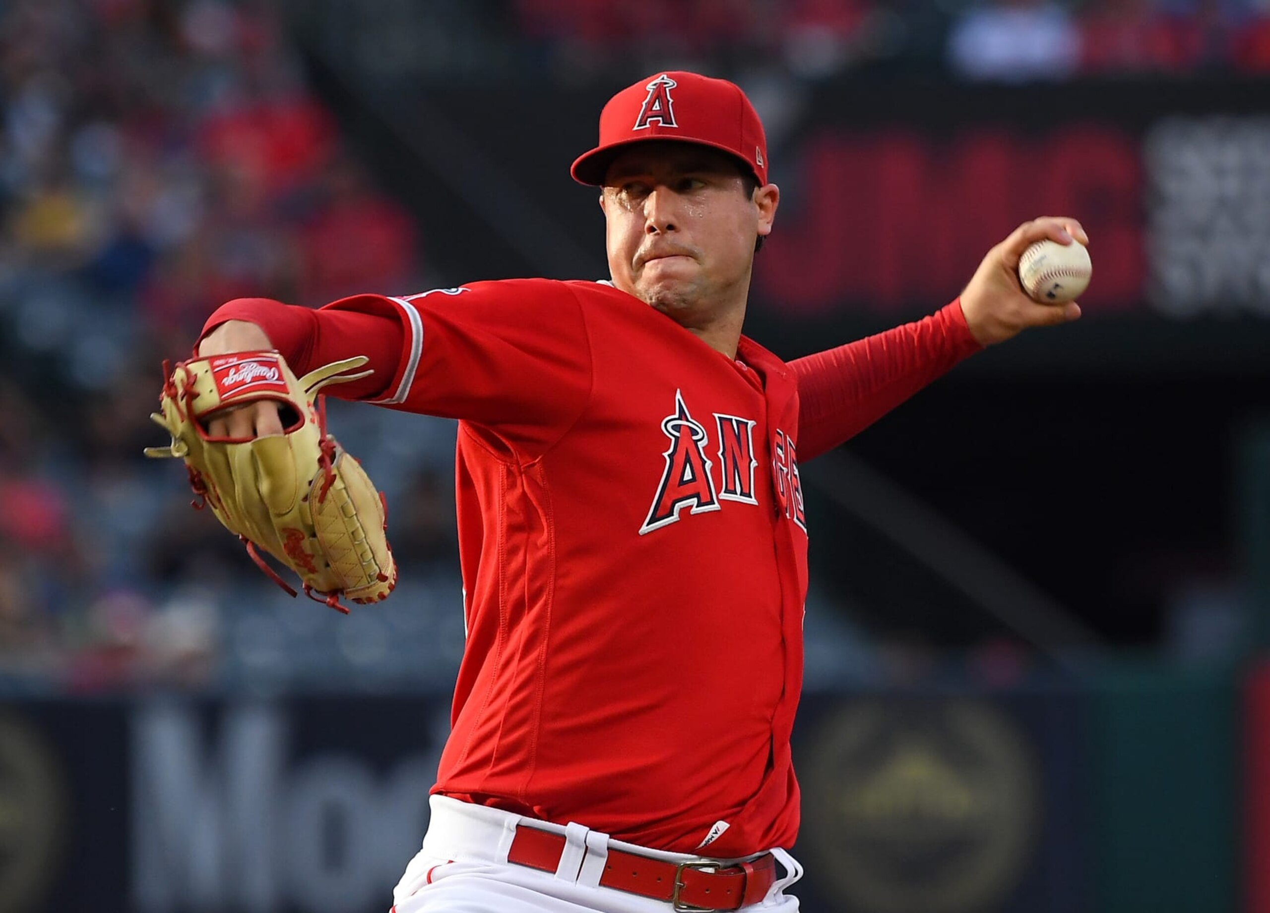 ANAHEIM, CA - JUNE 29: Tyler Skaggs #45 of the Los Angeles Angels pitches in the first inning of the game against the Oakland Athletics at Angel Stadium of Anaheim on June 29, 2019 in Anaheim, California. (Photo by Jayne Kamin-Oncea/Getty Images)