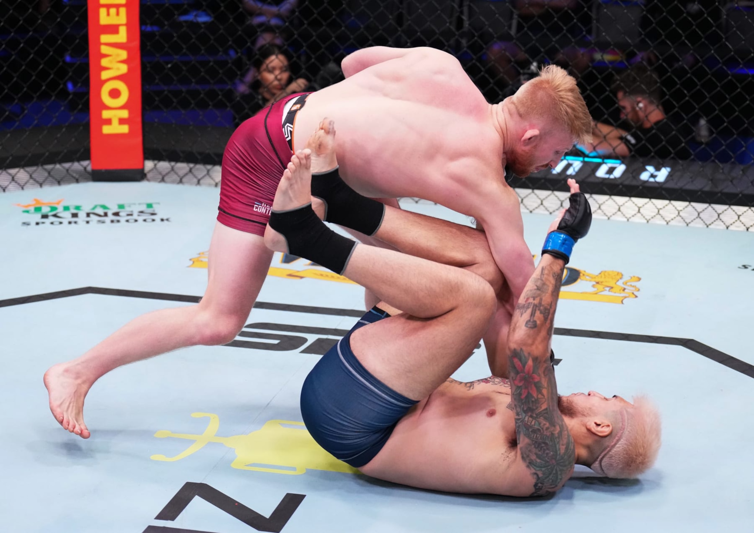 LAS VEGAS, NEVADA - AUGUST 09: (L-R) Bo Nickal punches Zachary Borrego in a middleweight fight during Dana White's Contender Series season six, week three at UFC APEX on August 09, 2022 in Las Vegas, Nevada. (Photo by Chris Unger/Zuffa LLC) LAS VEGAS, NEVADA - AUGUST 09: (L-R) Bo Nickal punches Zachary Borrego in a middleweight fight during Dana White's Contender Series season six, week three at UFC APEX on August 09, 2022 in Las Vegas, Nevada. (Photo by Chris Unger/Zuffa LLC)