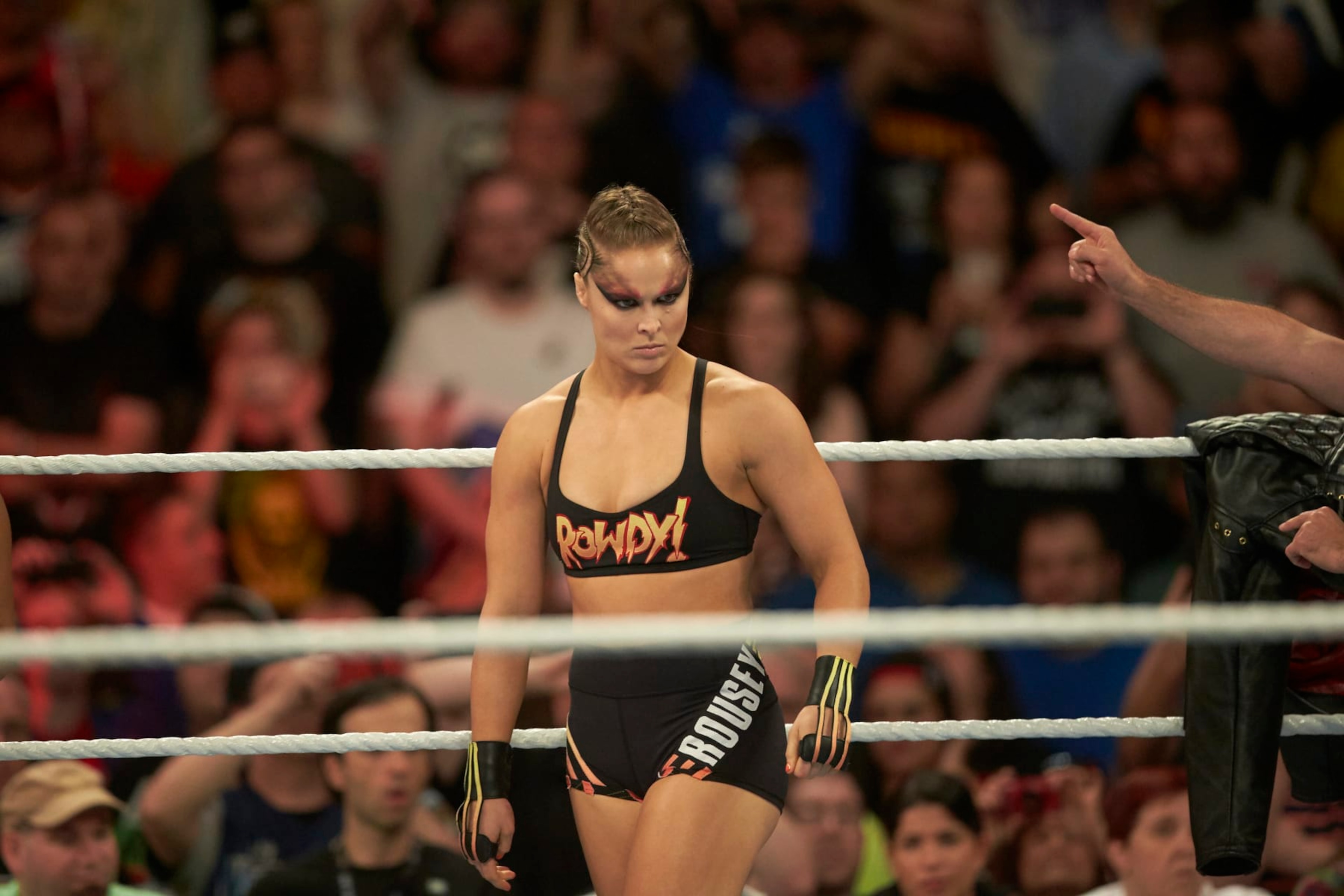 Professional Wrestling: WWE SummerSlam: Ronda Rousey in action during Raw Women's Championship match vs Alexa Bliss at Barclays Center.
Brooklyn, NY 8/19/2018
CREDIT: Rob Tringali (Photo by Rob Tringali /Sports Illustrated via Getty Images)
(Set Number: X162079 TK1 )