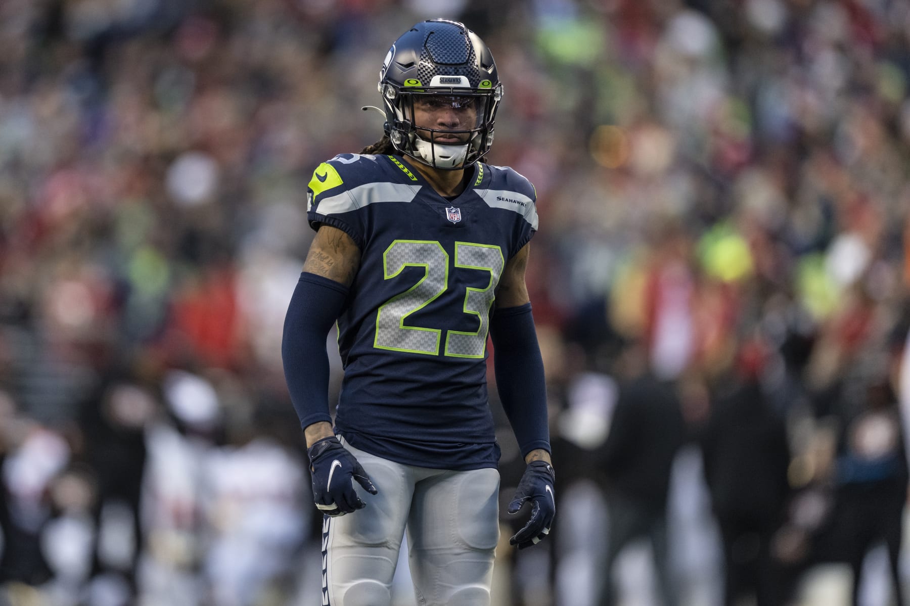 Seattle Seahawks defensive back Sidney Jones IV is pictured during an NFL football game against the San Francisco 49ers, Sunday, Dec. 5, 2021, in Seattle. The Seahawks won 30-23. (AP Photo/Stephen Brashear)