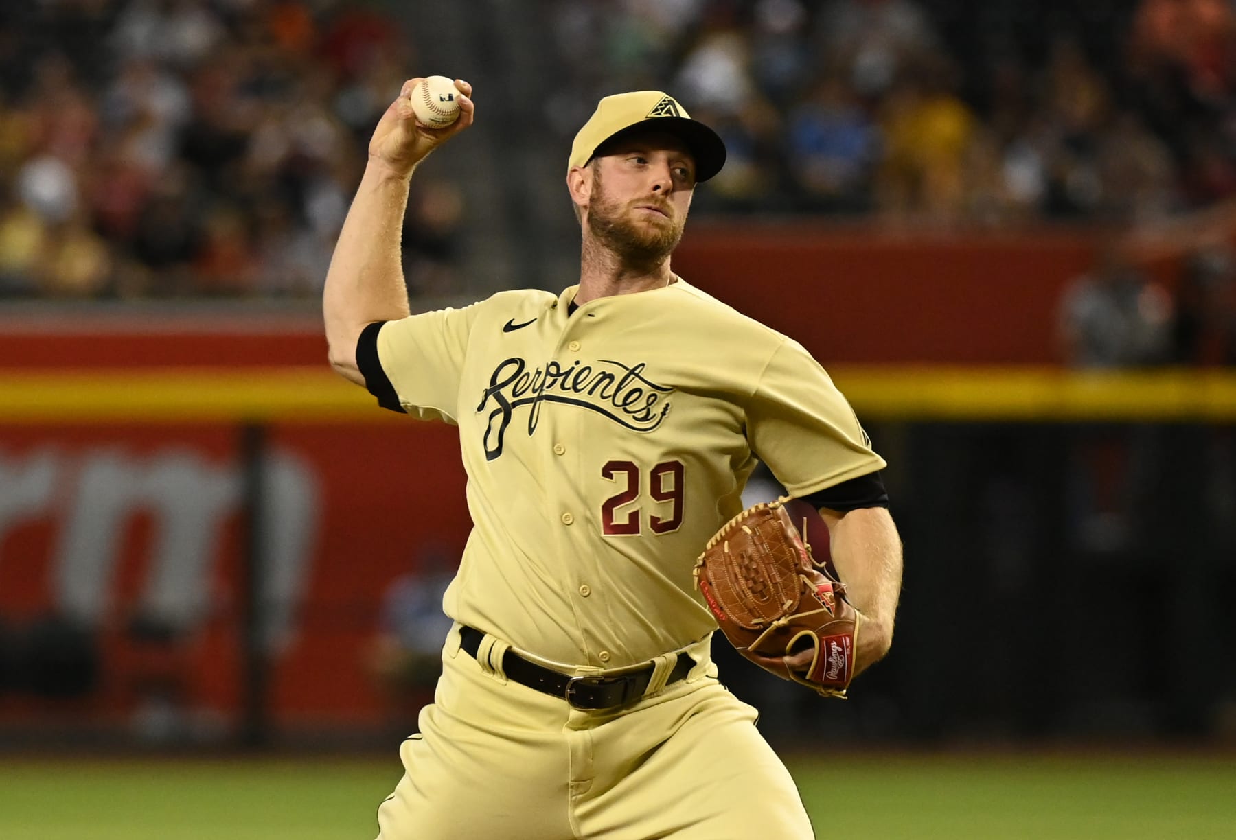 PHOENIX, ARIZONA - JUNE 24: Merrill Kelly #29 of the Arizona Diamondbacks delivers a pitch against the Detroit Tigers at Chase Field on June 24, 2022 in Phoenix, Arizona. (Photo by Norm Hall/Getty Images)