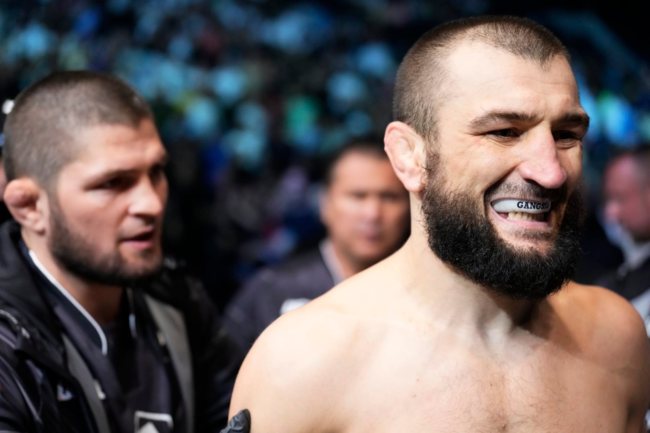 ABU DHABI, UNITED ARAB EMIRATES - OCTOBER 22: Abubakar Nurmagomedov of Russia prepares to fight Gadzhi Omargadzhiev of Russia in a welterweight fight during the UFC 280 event at Etihad Arena on October 22, 2022 in Abu Dhabi, United Arab Emirates. (Photo by Chris Unger/Zuffa LLC)