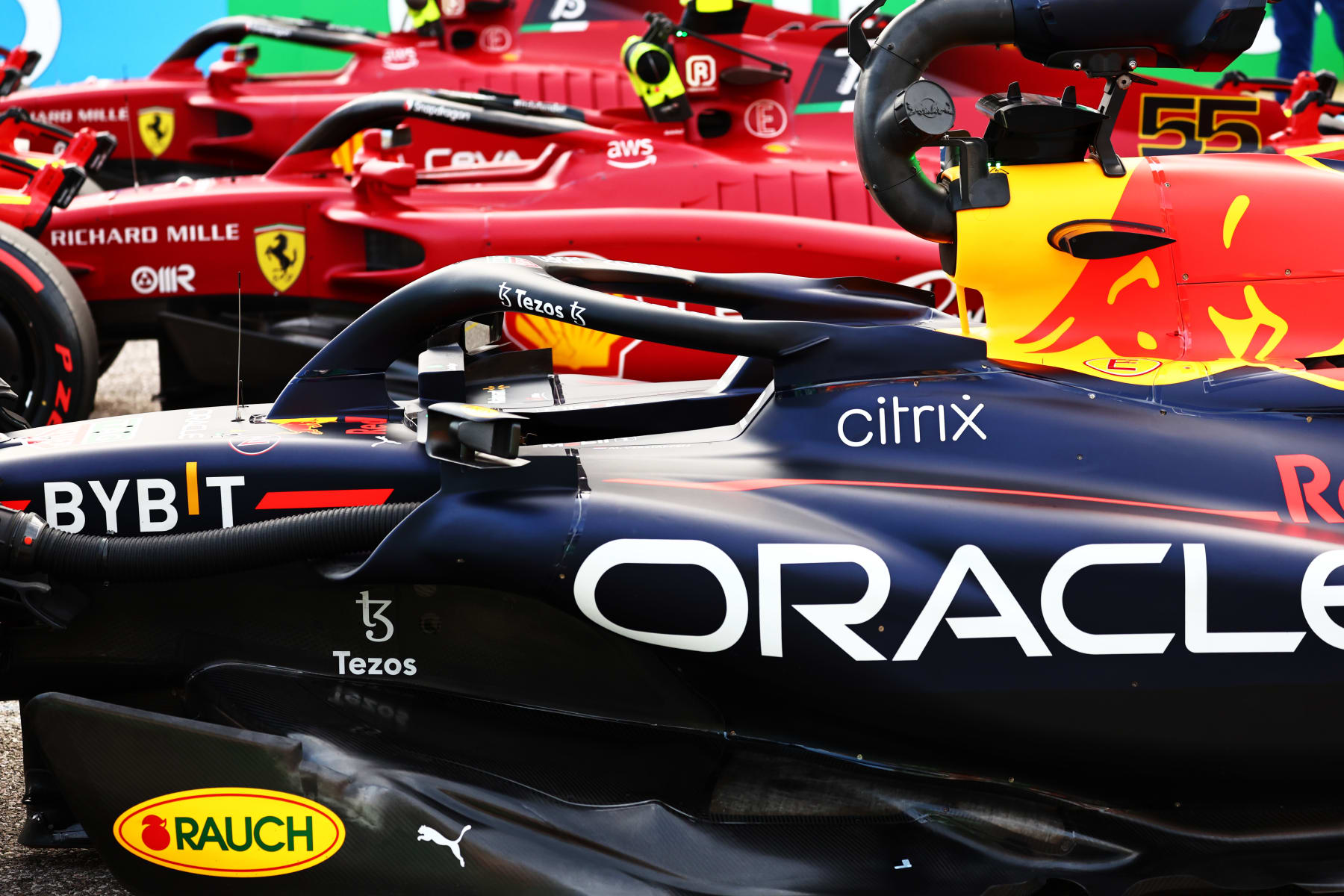 AUSTIN, TEXAS - OCTOBER 22: The car of Third placed qualifier Max Verstappen of the Netherlands and Oracle Red Bull Racing is seem in parc ferme during qualifying ahead of the F1 Grand Prix of USA at Circuit of The Americas on October 22, 2022 in Austin, Texas. (Photo by Mark Thompson/Getty Images )