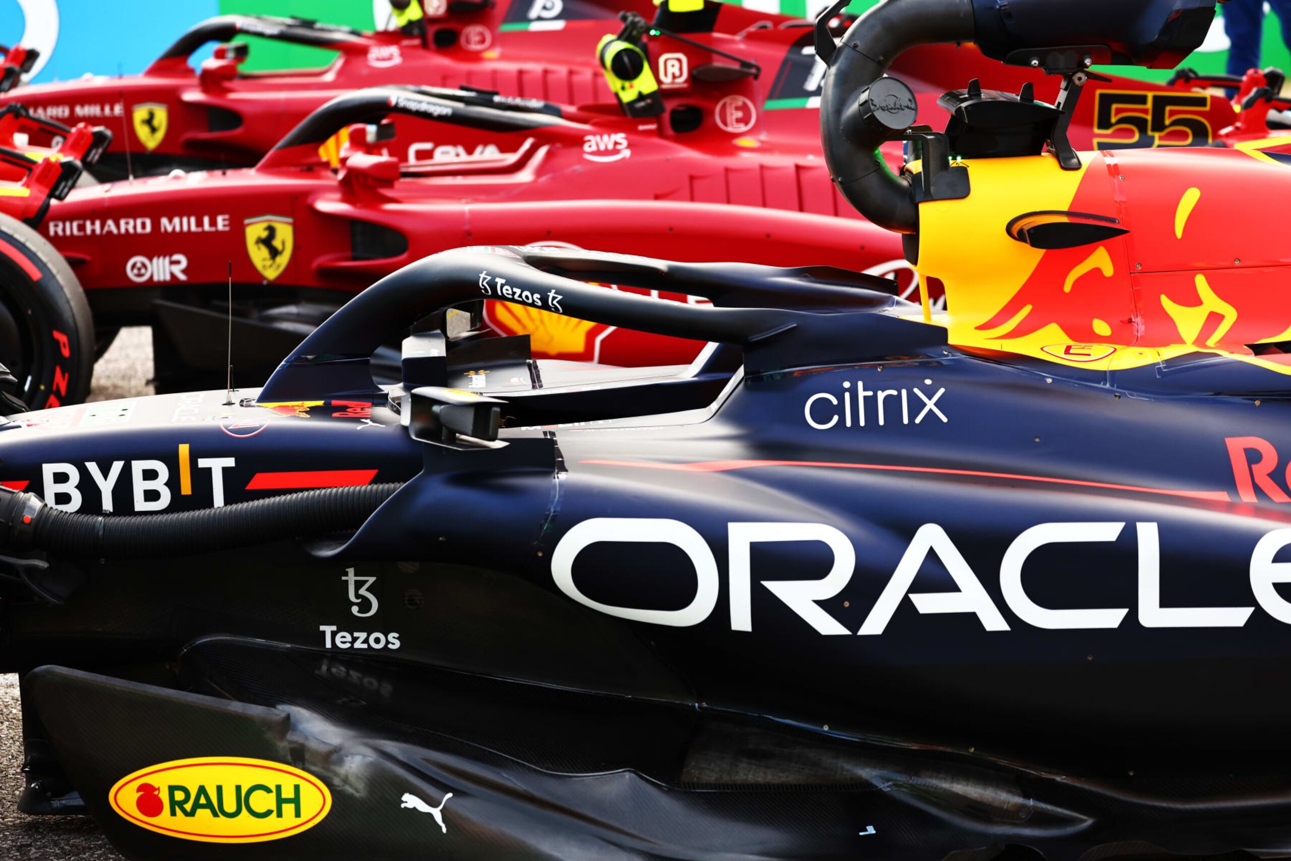 AUSTIN, TEXAS - OCTOBER 22: The car of Third placed qualifier Max Verstappen of the Netherlands and Oracle Red Bull Racing is seem in parc ferme during qualifying ahead of the F1 Grand Prix of USA at Circuit of The Americas on October 22, 2022 in Austin, Texas. (Photo by Mark Thompson/Getty Images )