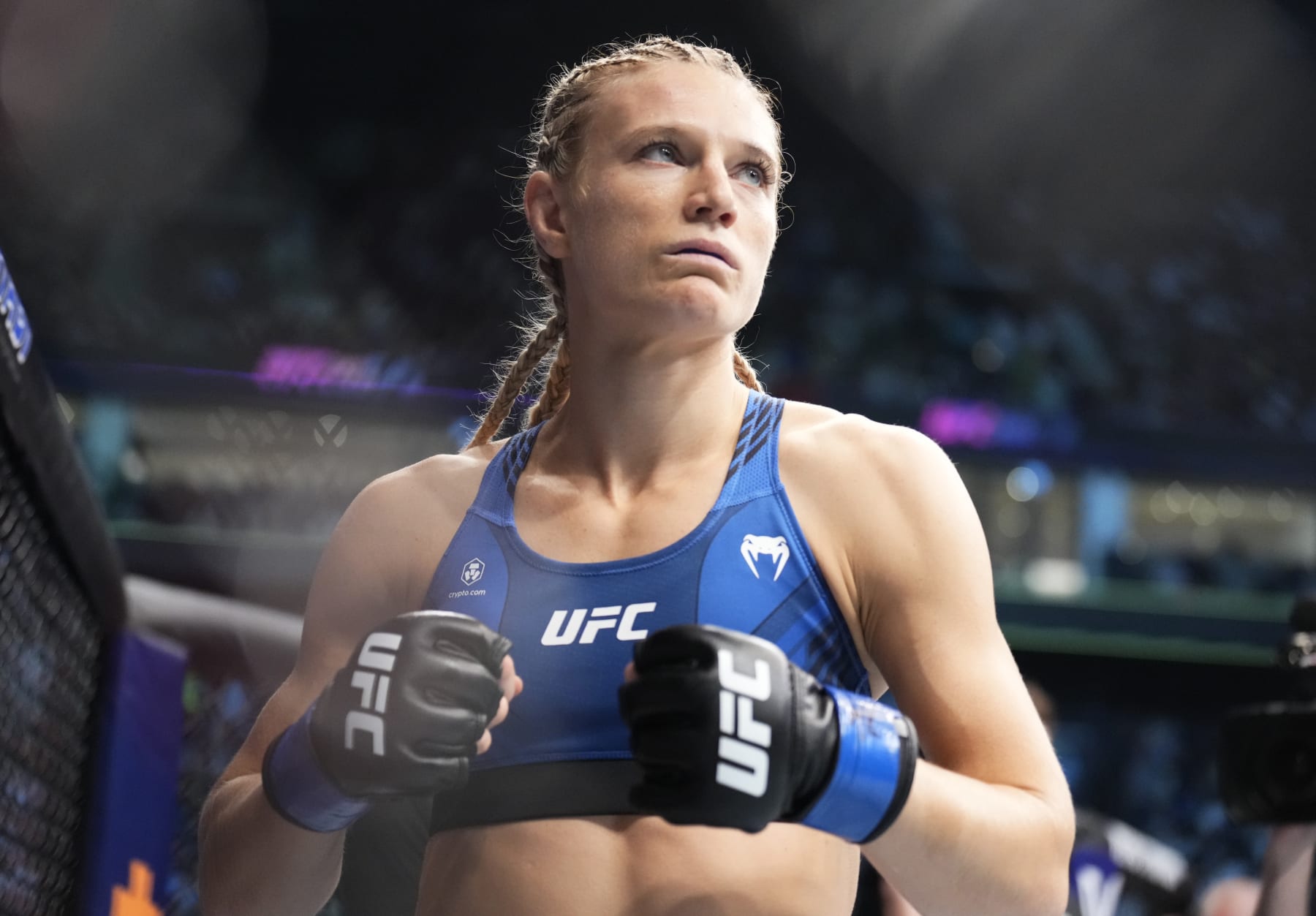 ABU DHABI, UNITED ARAB EMIRATES - OCTOBER 22: Manon Fiorot of France prepares to fight Katlyn Chookagian in a flyweight fight during the UFC 280 event at Etihad Arena on October 22, 2022 in Abu Dhabi, United Arab Emirates. (Photo by Chris Unger/Zuffa LLC)