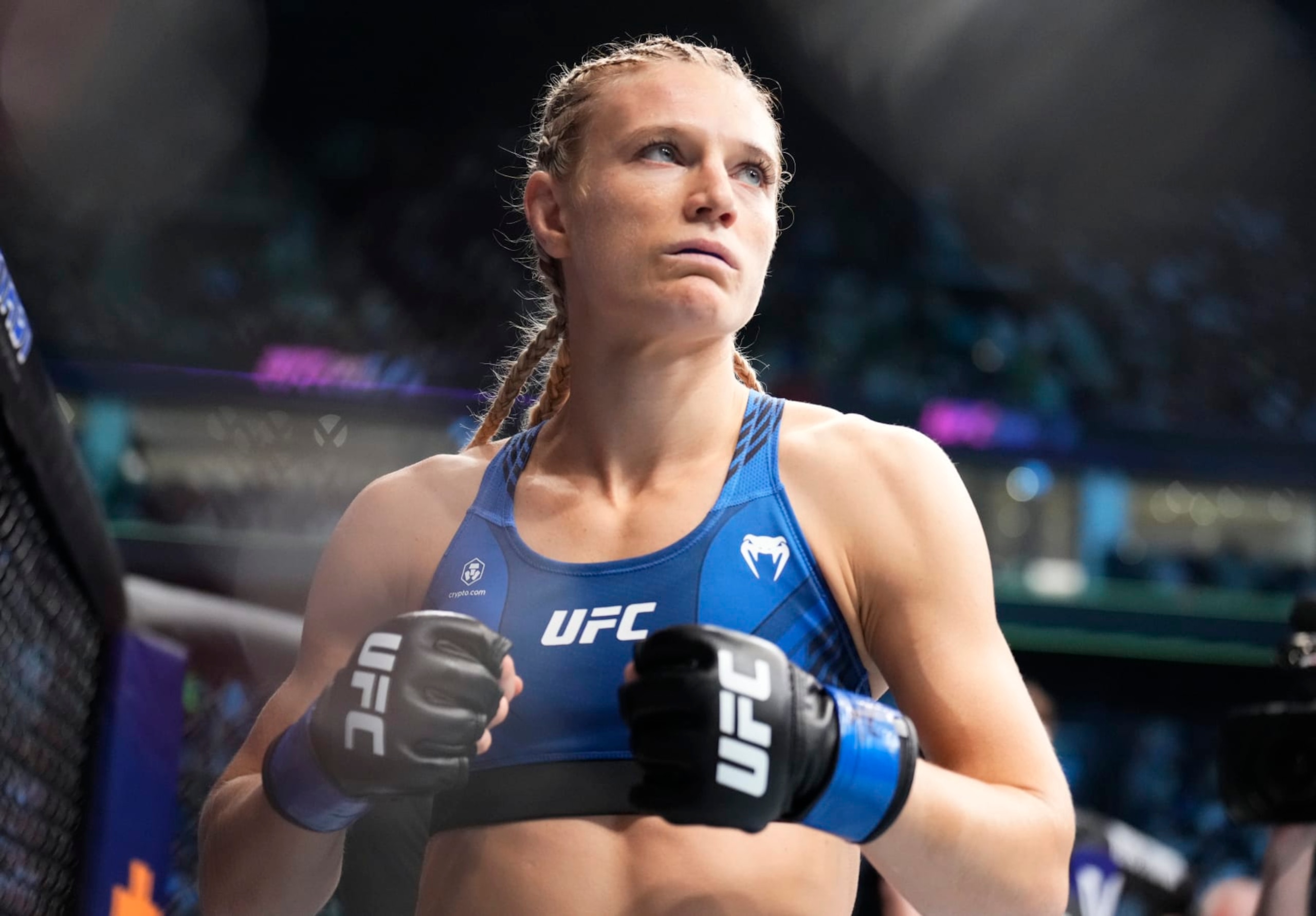 ABU DHABI, UNITED ARAB EMIRATES - OCTOBER 22: Manon Fiorot of France prepares to fight Katlyn Chookagian in a flyweight fight during the UFC 280 event at Etihad Arena on October 22, 2022 in Abu Dhabi, United Arab Emirates. (Photo by Chris Unger/Zuffa LLC)
