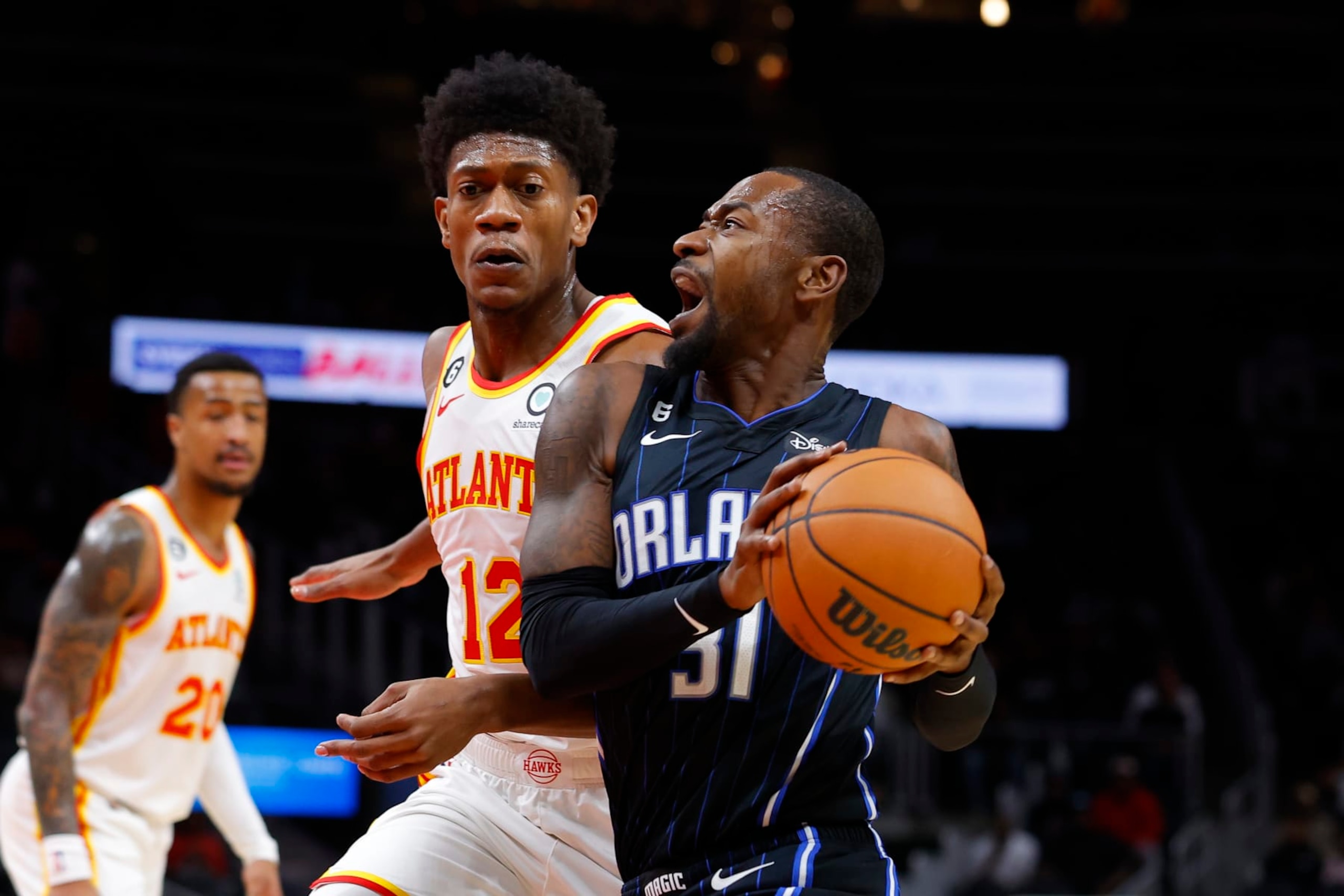 ATLANTA, GA - OCTOBER 21: Terrence Ross #31 of the Orlando Magic looks to shoot during the first half against the Atlanta Hawks at State Farm Arena on October 21, 2022 in Atlanta, Georgia. NOTE TO USER: User expressly acknowledges and agrees that, by downloading and or using this photograph, User is consenting to the terms and conditions of the Getty Images License Agreement. (Photo by Todd Kirkland/Getty Images)