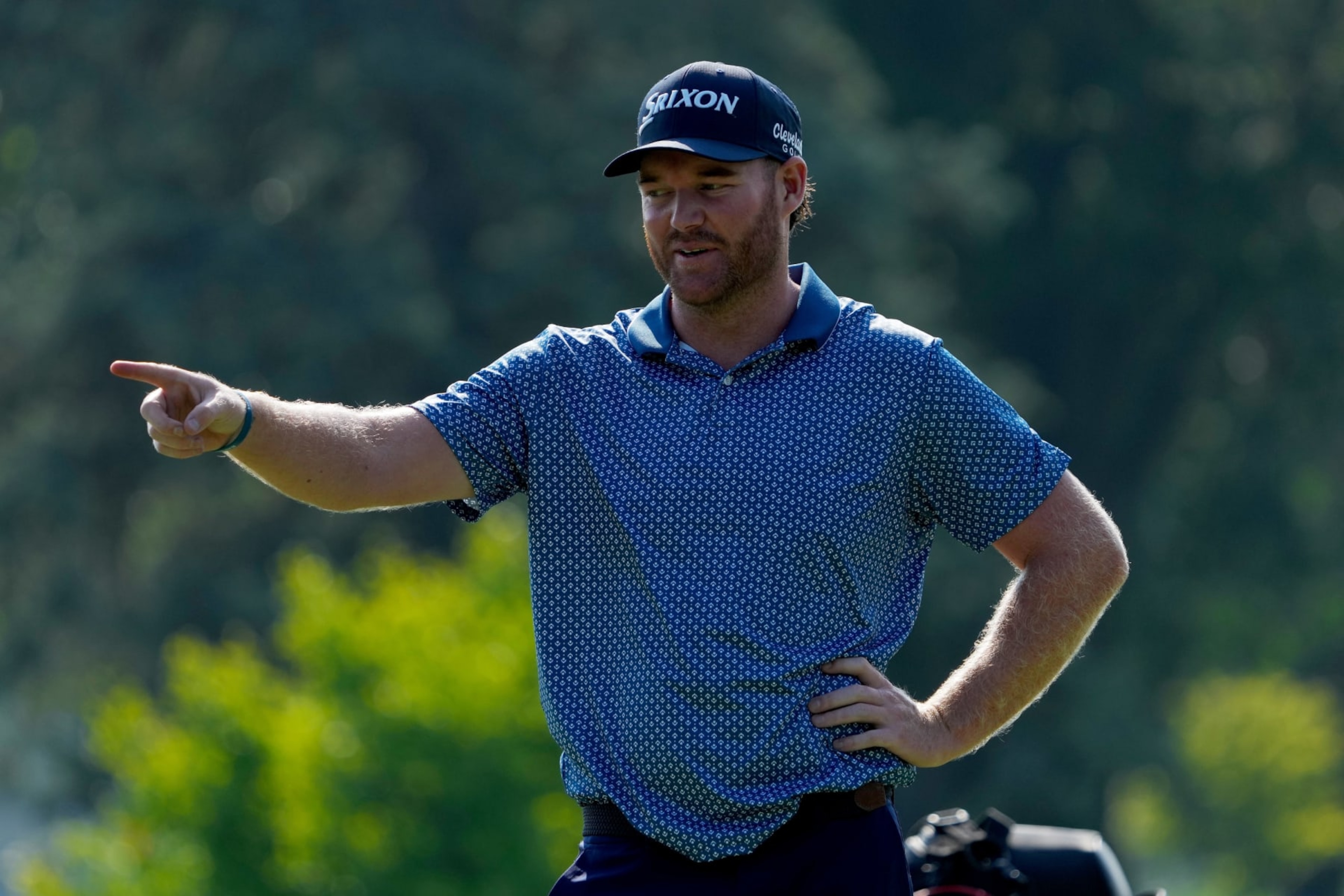 COLUMBUS, OHIO - AUGUST 26: Grayson Murray of the United States looks on from the 11th green during the second round of the Nationwide Children's Hospital Championship at OSU GC - Scarlet Course on August 26, 2022 in Columbus, Ohio. (Photo by Dylan Buell/Getty Images)