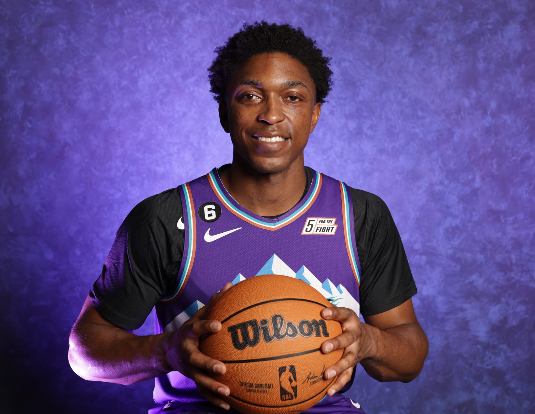 SALT LAKE CITY, UT - SEPTEMBER 26: Stanley Johnson #3 of the Utah Jazz poses for a portrait during media day at vivint.SmartHome Arena on September 26, 2022 in Salt Lake City, Utah. NOTE TO USER: User expressly acknowledges and agrees that, by downloading and or using this Photograph, User is consenting to the terms and conditions of the Getty Images License Agreement. Mandatory Copyright Notice: Copyright 2022 NBAE (Photo by Melissa Majchrzak/NBAE via Getty Images)