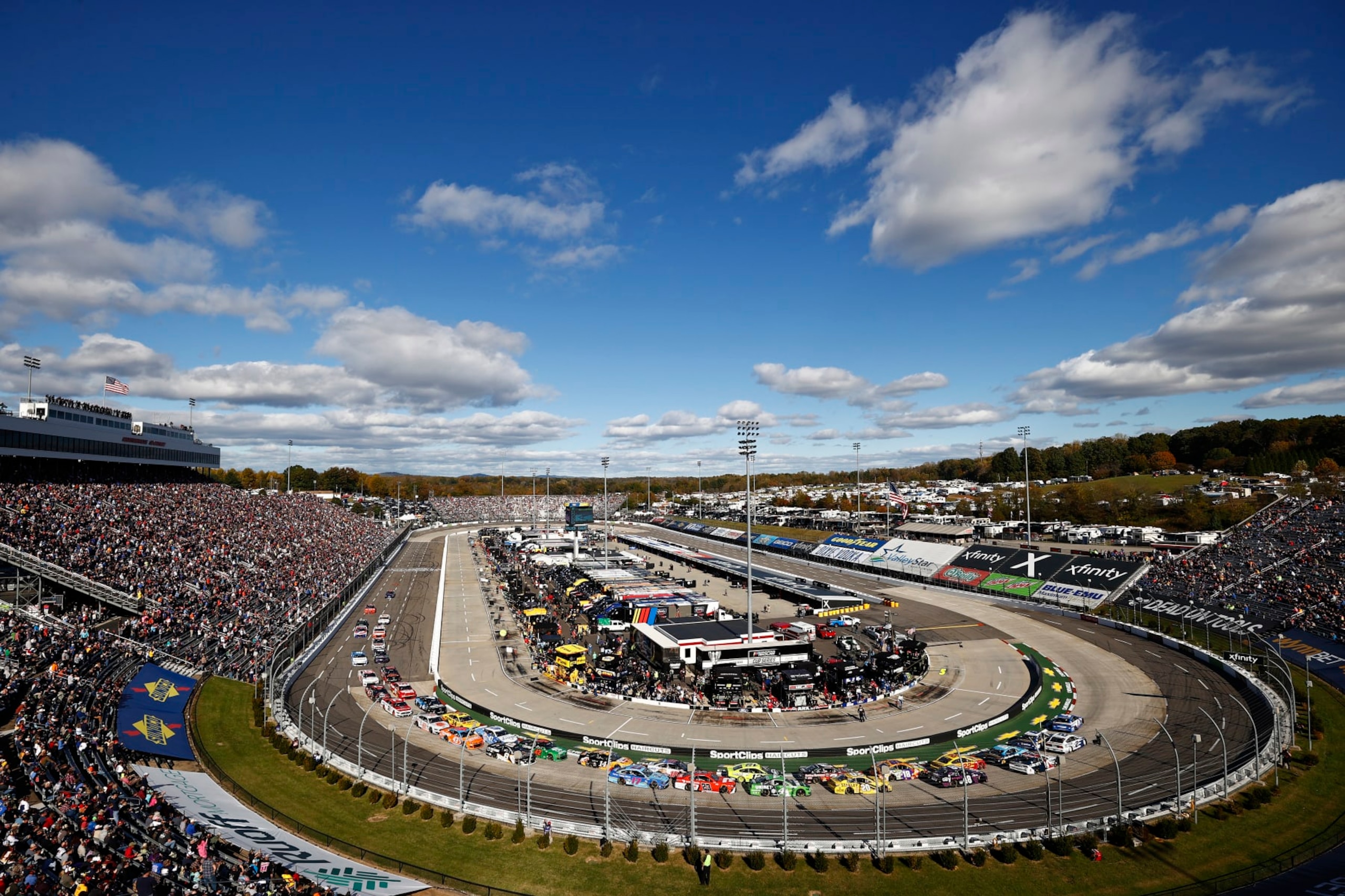 MARTINSVILLE, VIRGINIA - OCTOBER 31: A general view of racing during the NASCAR Cup Series Xfinity 500 at Martinsville Speedway on October 31, 2021 in Martinsville, Virginia. (Photo by Jared C. Tilton/Getty Images)
