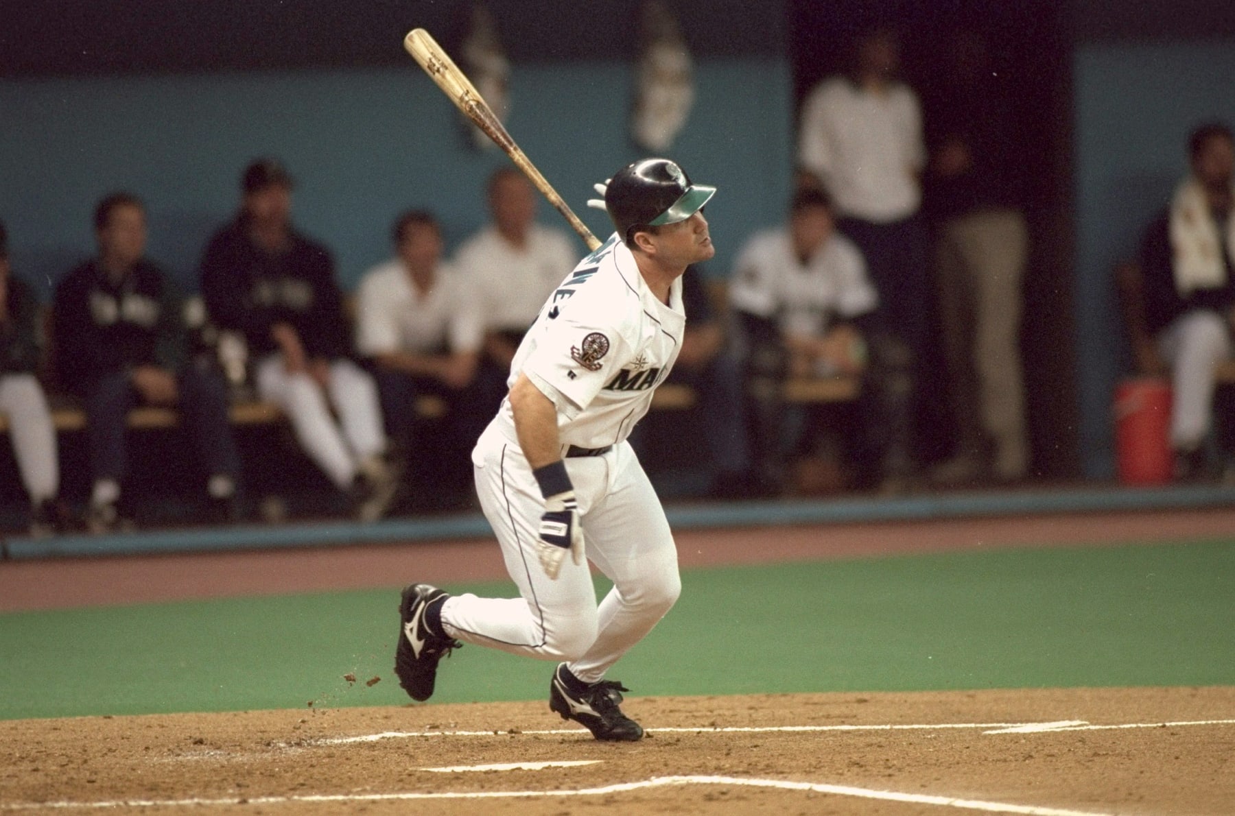 Baseball: ALDS Playoffs: Seattle Mariners Edgar Martinez (11) in action, at bat vs New York Yankees at Kingdome. Game 5. 
Seattle, WA 10/8/1995
CREDIT: Scott Clarke (Photo by Scott Clarke /Sports Illustrated via Getty Images)
(Set Number: X49366 )