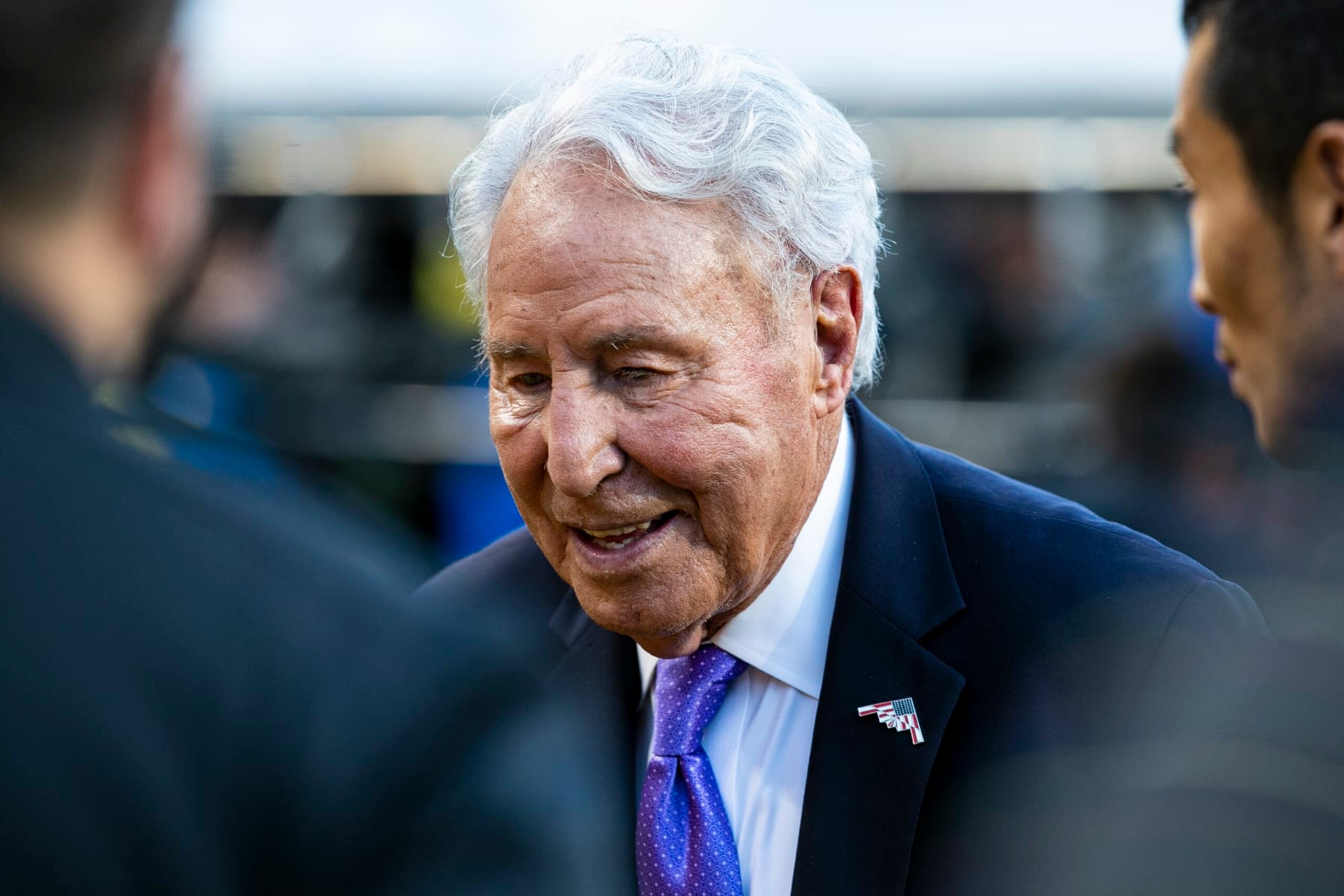 PITTSBURGH, PA - SEPTEMBER 01: ESPN College Gameday analyst Lee Corso looks on during the college football game between the West Virginia Mountaineers and the Pittsburgh Panthers on September 01, 2022 at Acrisure Stadium in Pittsburgh, PA. (Photo by Mark Alberti/Icon Sportswire via Getty Images)