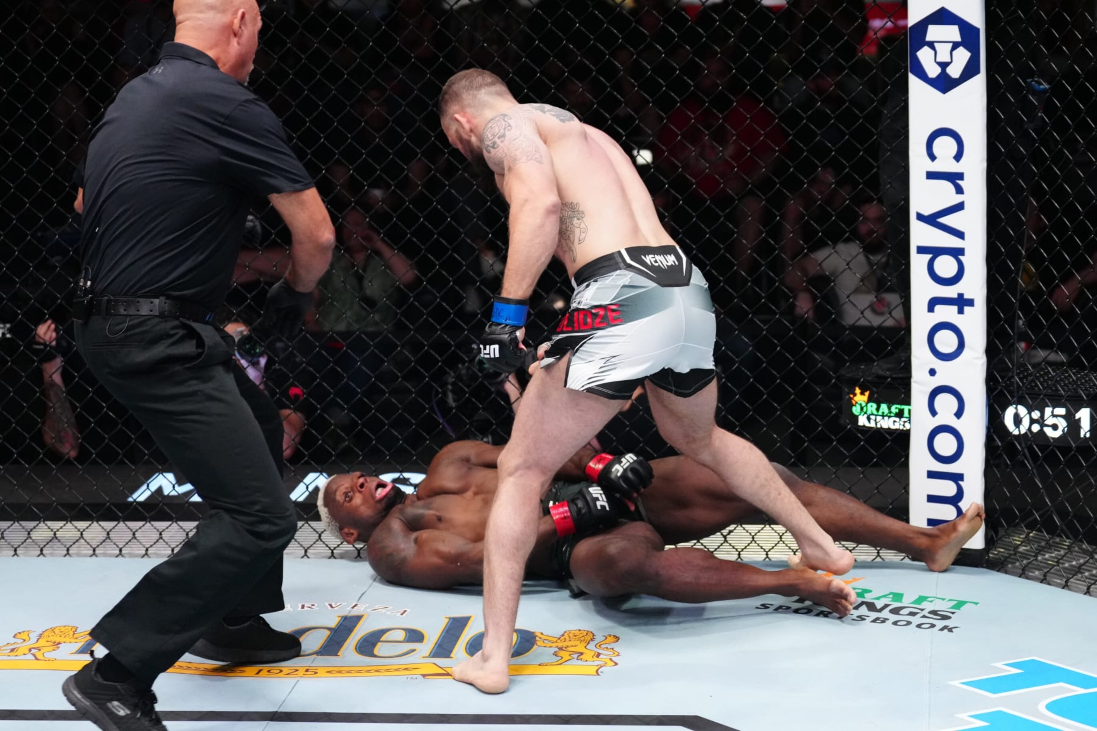 Roman Dolidze knocks out Phil Hawes. Roman Dolidze knocks out Phil Hawes.