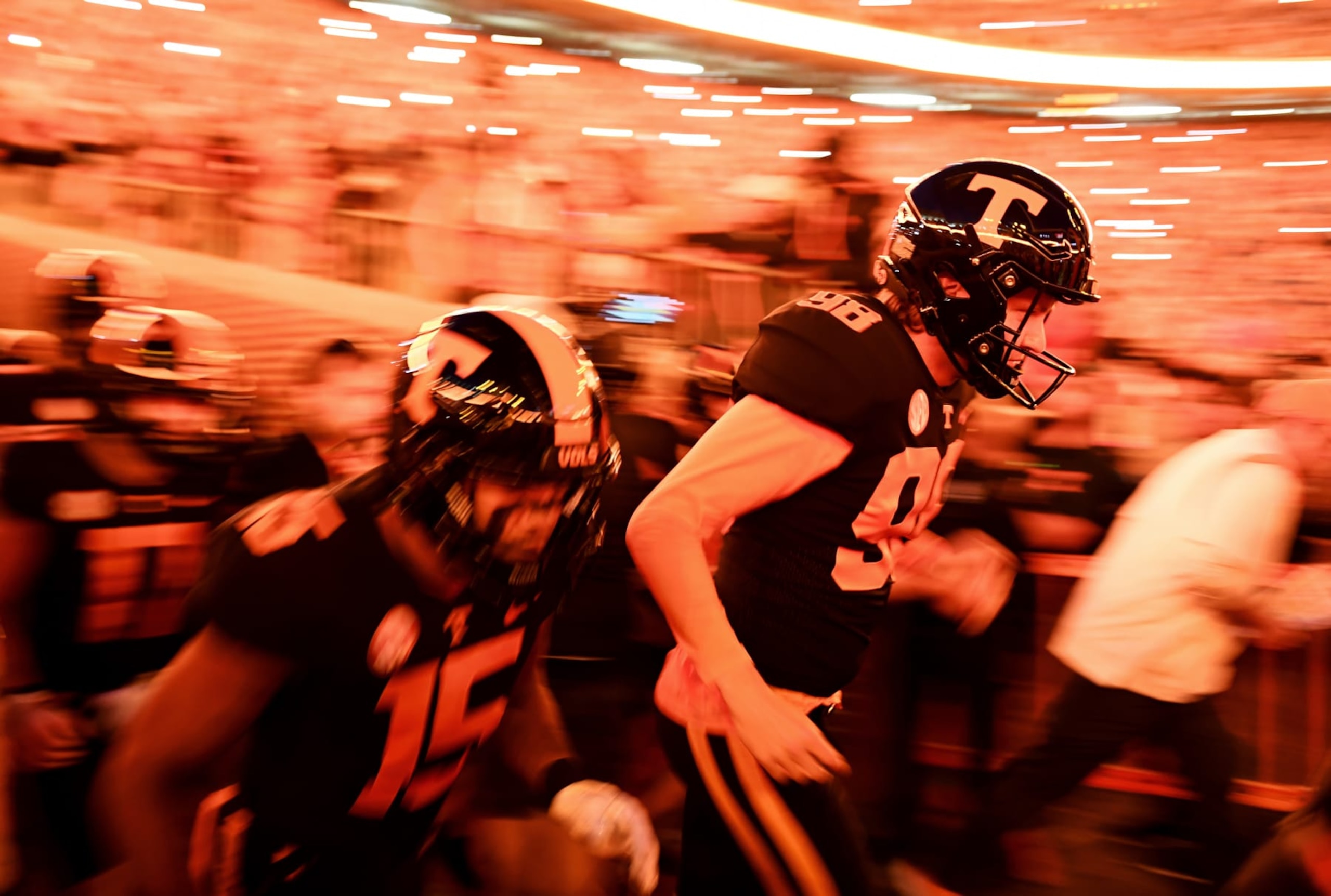 KNOXVILLE, TENNESSEE - OCTOBER 29: Jackson Ross #98 of the Tennessee Volunteers runs onto the field before their game against the Kentucky Wildcats at Neyland Stadium on October 29, 2022 in Knoxville, Tennessee. (Photo by Eakin Howard/Getty Images)
