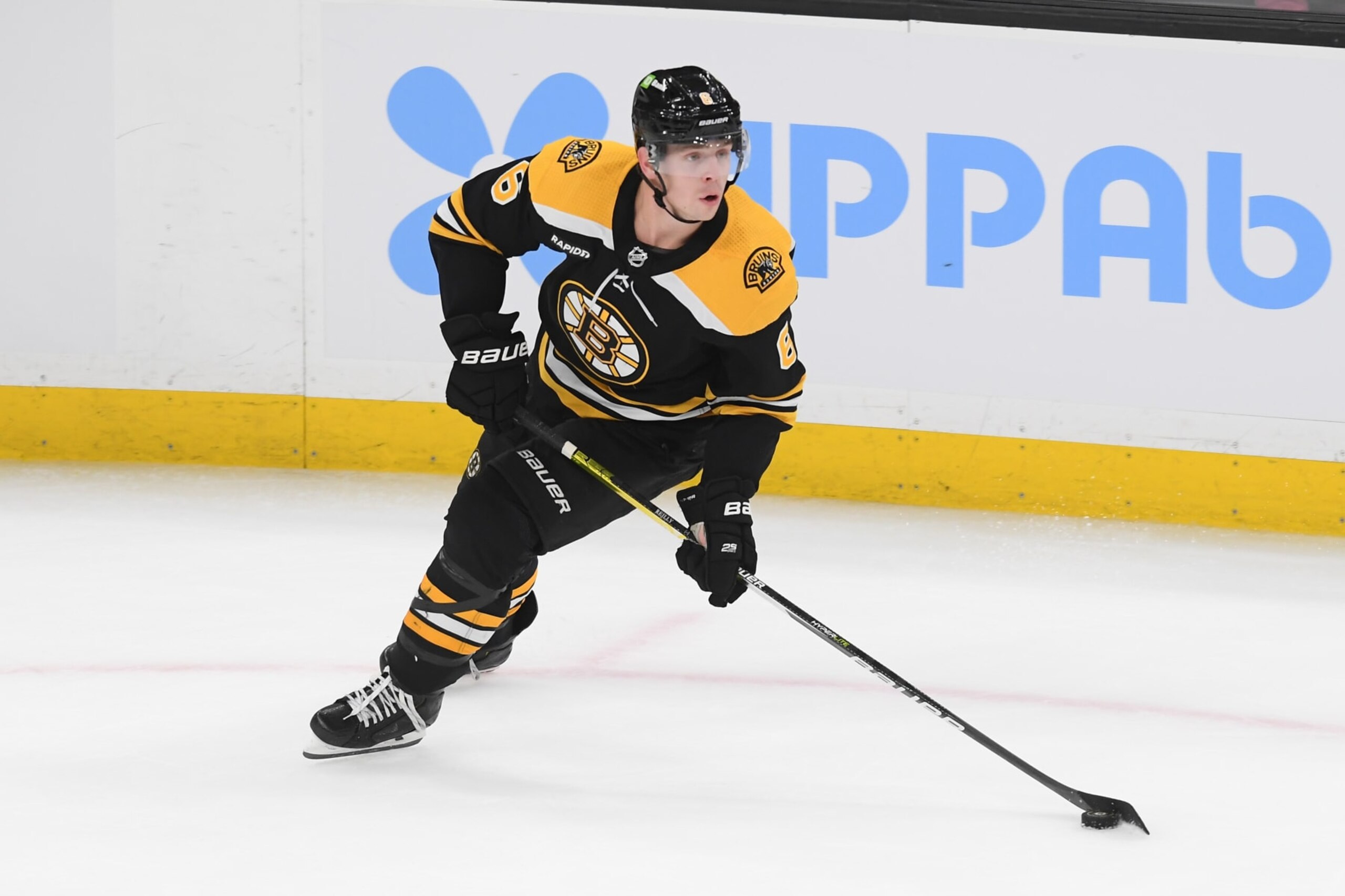 Boston Bruins defenseman Mike Reilly. Boston Bruins defenseman Mike Reilly.