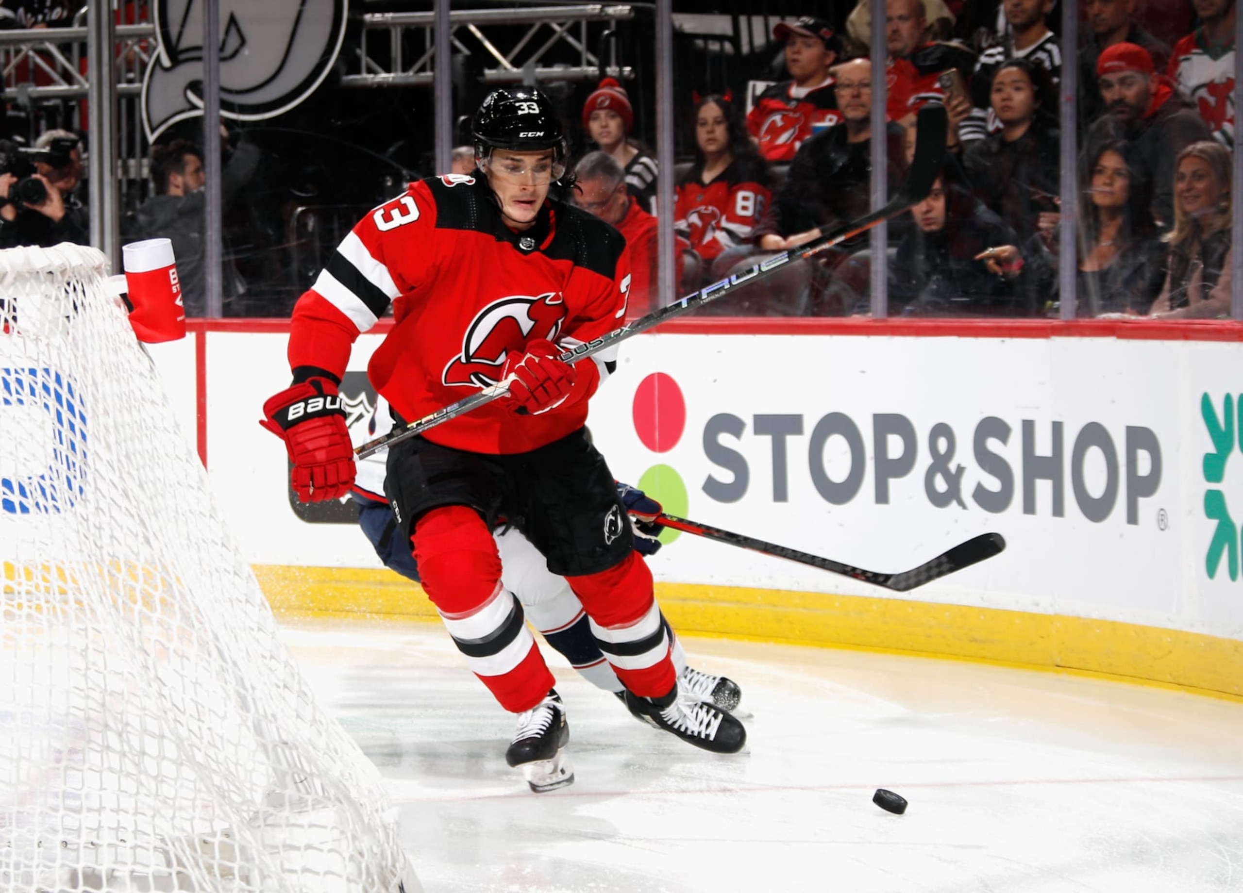 NEWARK, NEW JERSEY - OCTOBER 30: Ryan Graves #33 of the New Jersey Devils skates against the Columbus Blue Jackets at the Prudential Center on October 30, 2022 in Newark, New Jersey. The Devils defeated the Blue Jackets 7-1. (Photo by Bruce Bennett/Getty Images) NEWARK, NEW JERSEY - OCTOBER 30: Ryan Graves #33 of the New Jersey Devils skates against the Columbus Blue Jackets at the Prudential Center on October 30, 2022 in Newark, New Jersey. The Devils defeated the Blue Jackets 7-1. (Photo by Bruce Bennett/Getty Images)