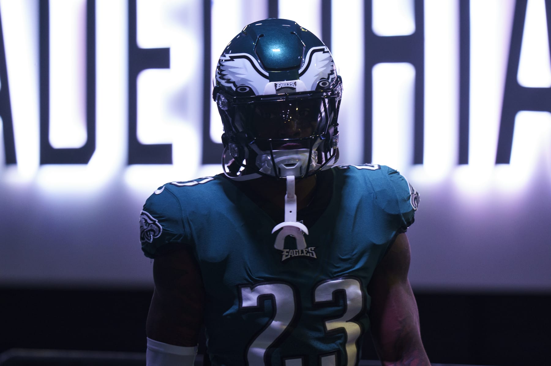 Philadelphia Eagles safety Chauncey Gardner-Johnson (23) takes the field prior to the NFL football game against the Minnesota Vikings, Monday, Sept. 19, 2022, in Philadelphia. (AP Photo/Chris Szagola)
