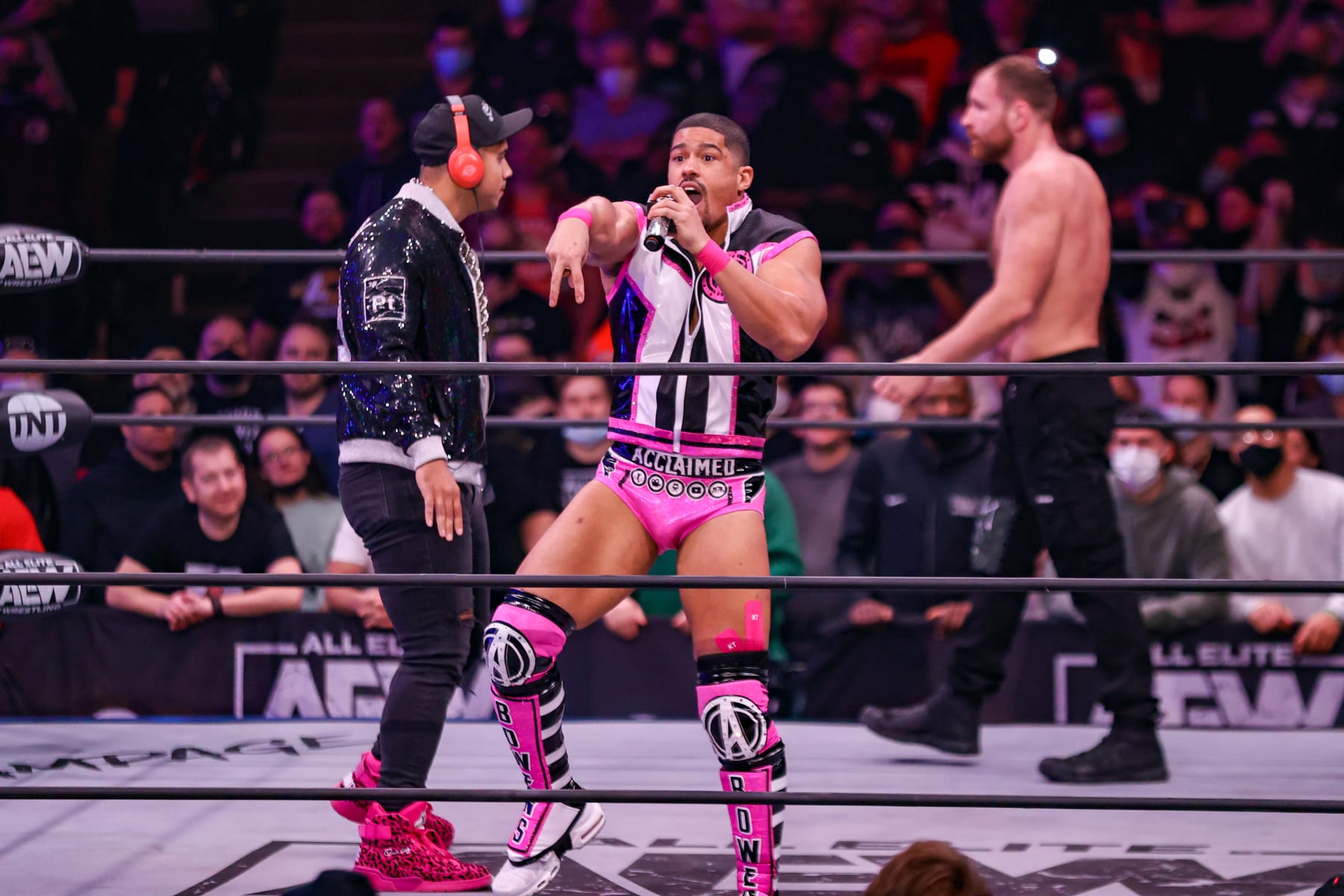 CLEVELAND, OH - JANUARY 26: Anthony Bowens in the ring during the AEW Dynamite - Beach Break taping on January 26, 2022, at the Wolstein Center in Cleveland, OH. (Photo by Frank Jansky/Icon Sportswire via Getty Images)