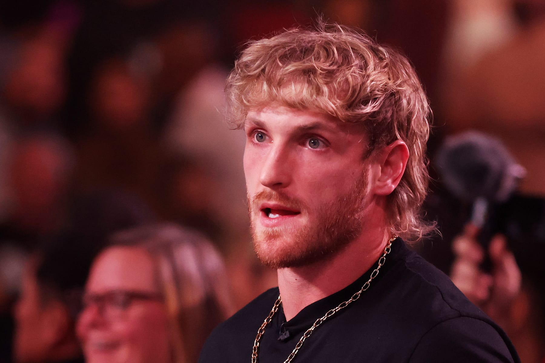 GLENDALE, ARIZONA - OCTOBER 29: Logan Paul attends the cruiserweight bout between Jake Paul and Anderson Silva of Brazil at Desert Diamond Arena on October 29, 2022 in Glendale, Arizona. (Photo by Christian Petersen/Getty Images)