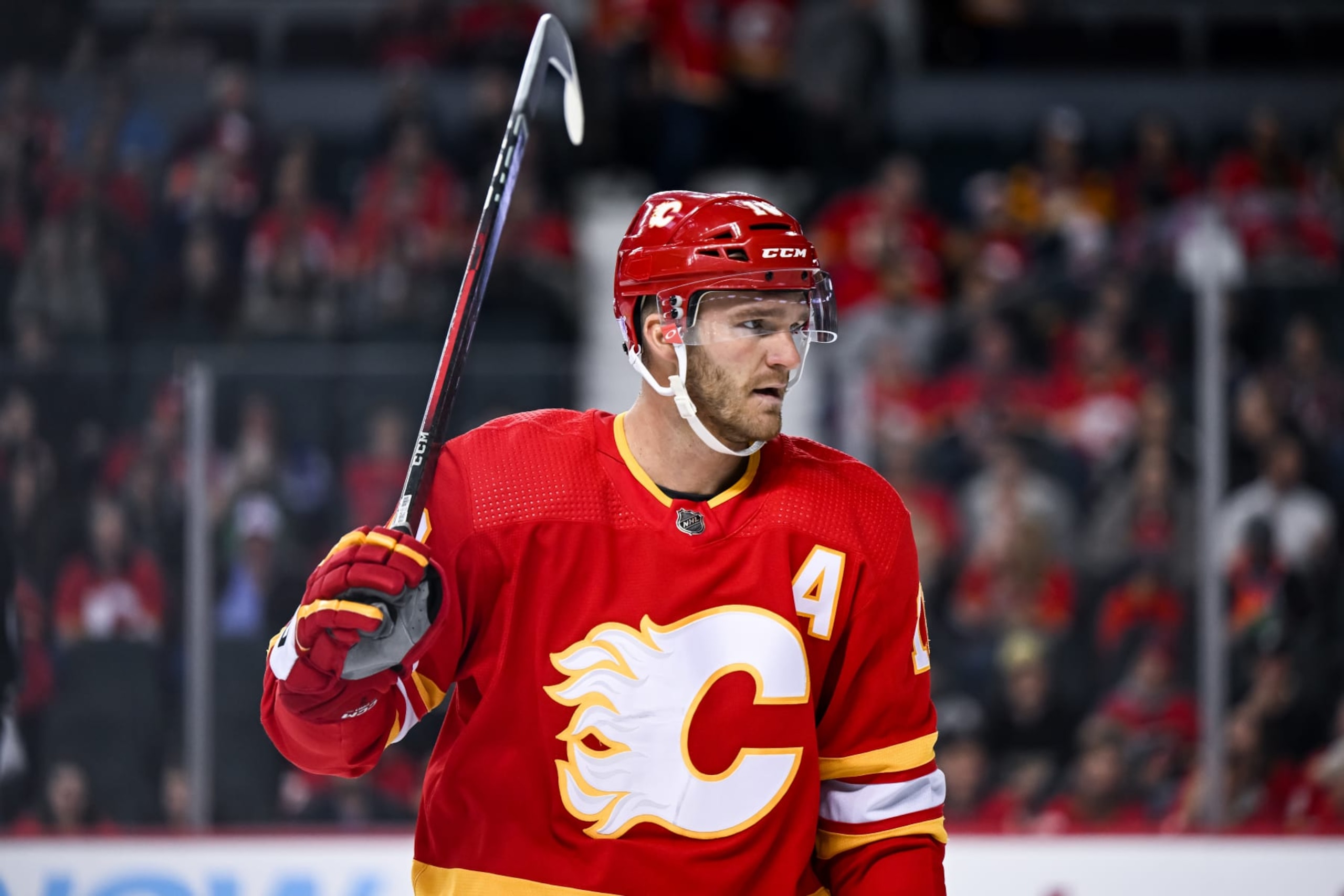 Offseason arrival Jonathan Huberdeau has taken heat from coach Brian Sutter amid a less-than-prolific start to 2022-23.