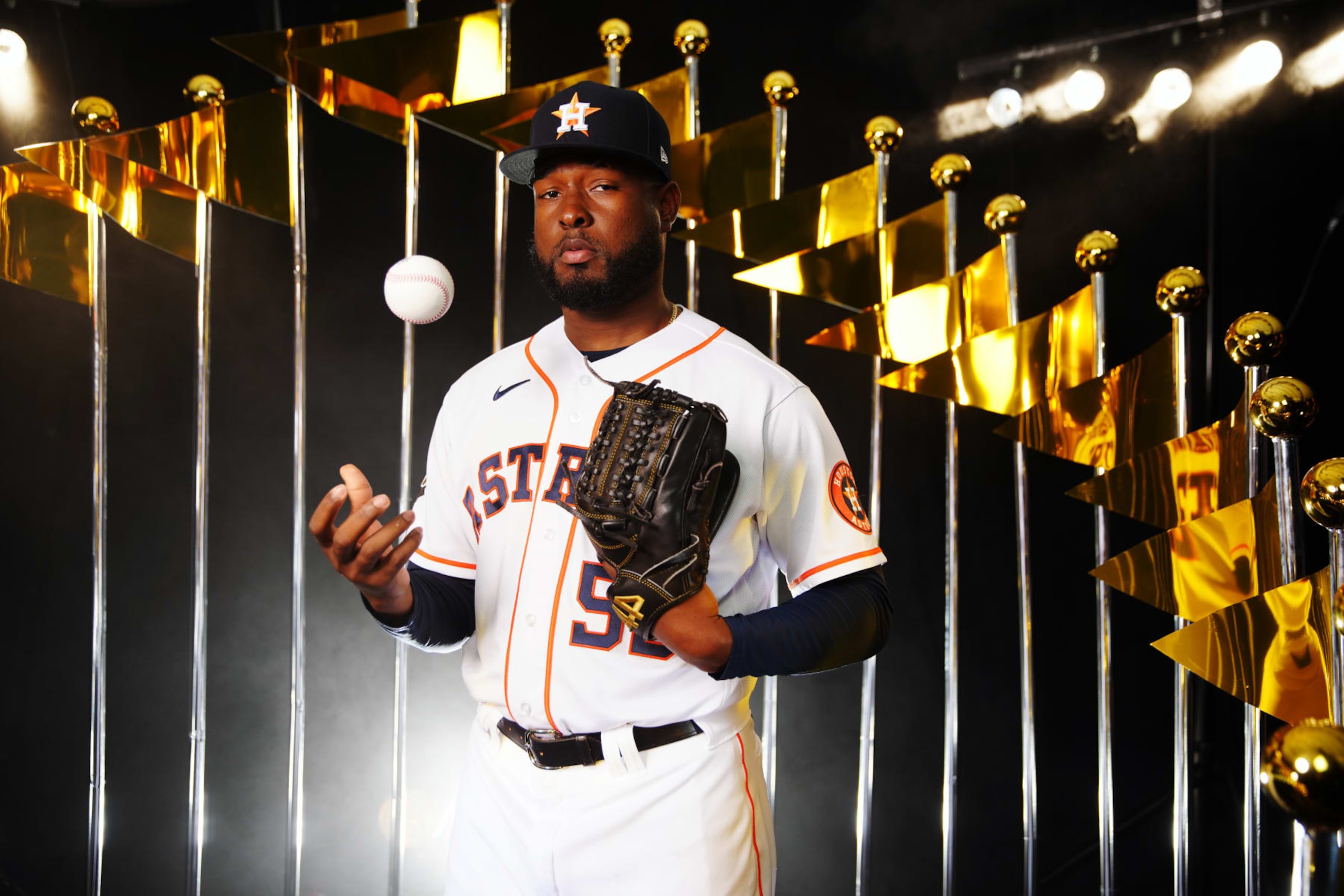 HOUSTON, TX - OCTOBER 27: Cristian Javier #51 of the Houston Astros poses for a photo during the 2022 World Series Workout Day at Minute Maid Park on Thursday, October 27, 2022 in Houston, Texas. (Photo by Daniel Shirey/MLB Photos via Getty Images) HOUSTON, TX - OCTOBER 27: Cristian Javier #51 of the Houston Astros poses for a photo during the 2022 World Series Workout Day at Minute Maid Park on Thursday, October 27, 2022 in Houston, Texas. (Photo by Daniel Shirey/MLB Photos via Getty Images)