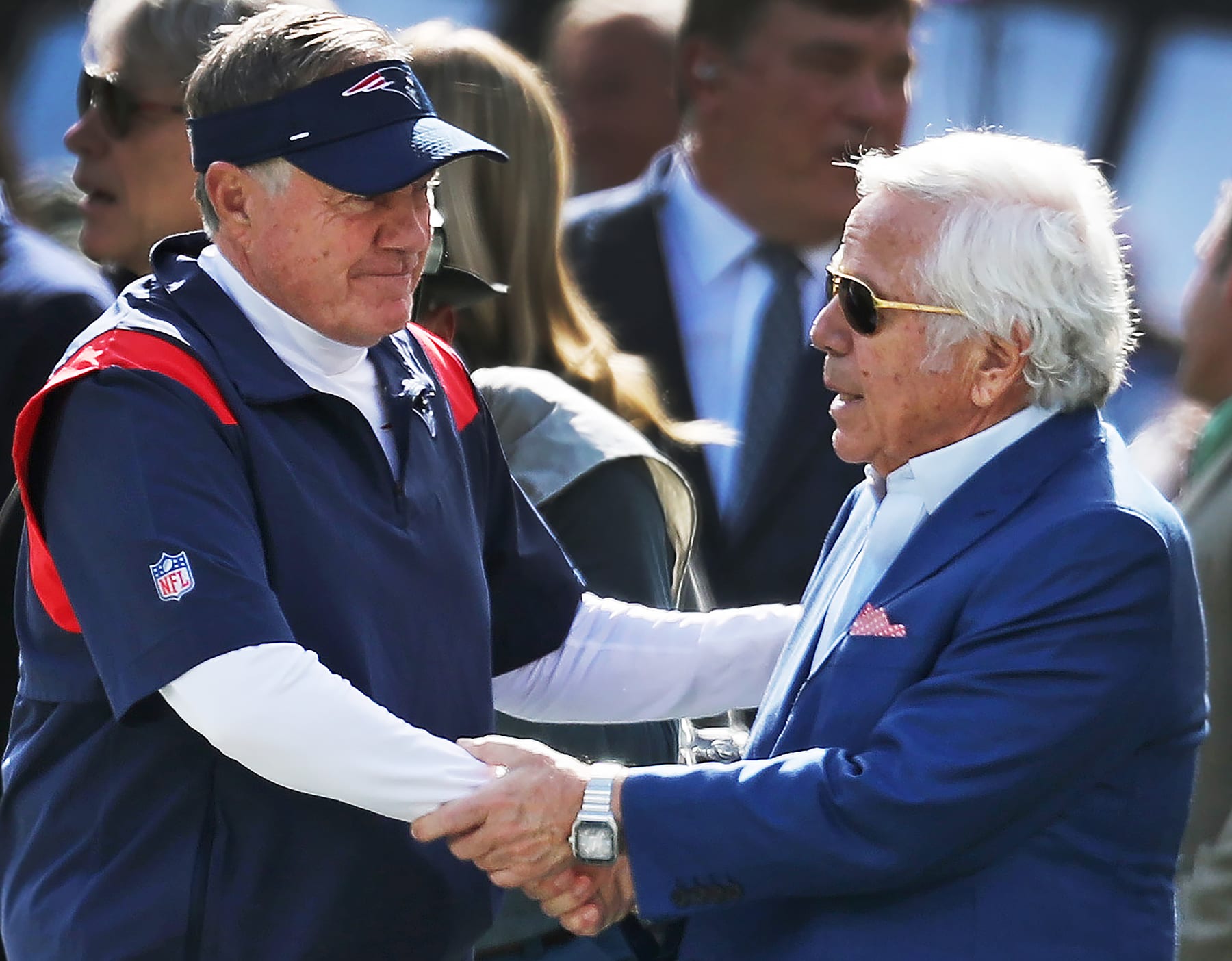 Patriots HC Bill Belichick and franchise owner Robert Kraft.