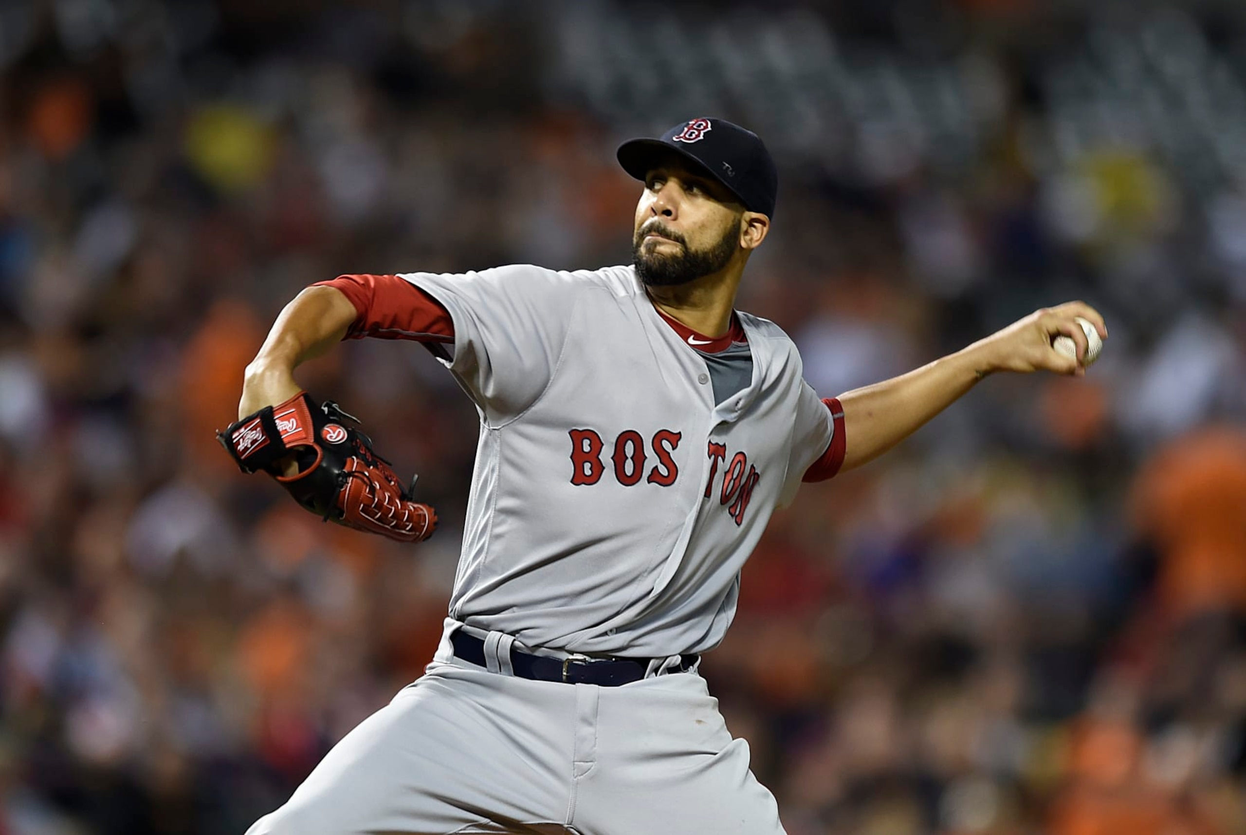 Boston Red Sox pitcher David Price delivers against the Baltimore Orioles in the first inning of a baseball game, Thursday, Sept. 22, 2016, in Baltimore. The Red Sox won 5-3. (AP Photo/Gail Burton)