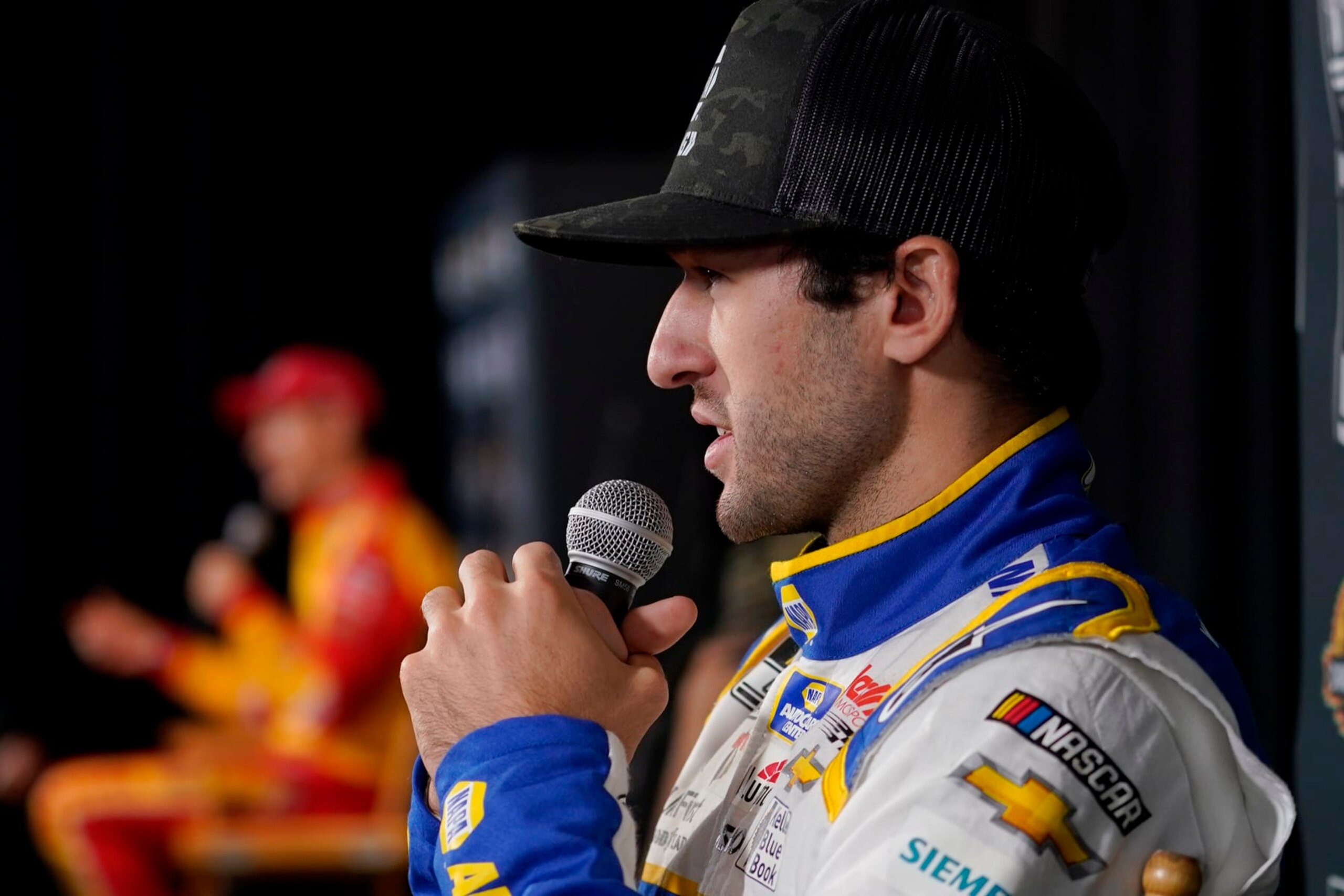 NASCAR Cup Series driver Chase Elliott speaks during the NASCAR Championship media day, Thursday, Nov. 3, 2022, in Phoenix. (AP Photo/Matt York) NASCAR Cup Series driver Chase Elliott speaks during the NASCAR Championship media day, Thursday, Nov. 3, 2022, in Phoenix. (AP Photo/Matt York)
