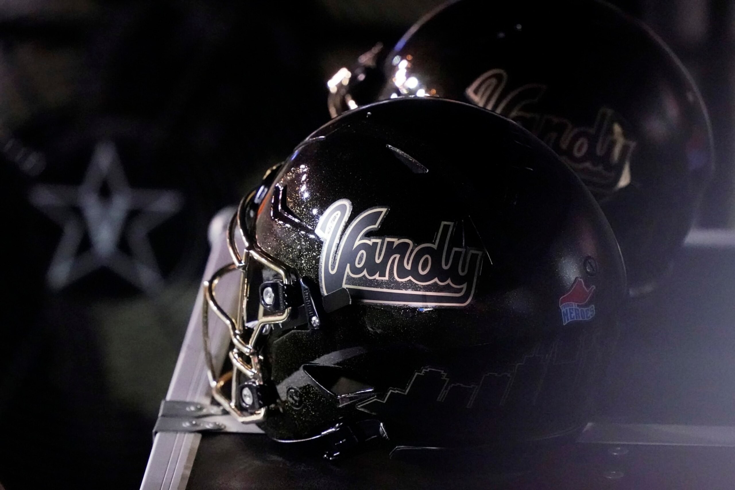 Vanderbilt helmets sit on an equipment trunk in the second half of an NCAA college football game against LSU Saturday, Oct. 3, 2020, in Nashville, Tenn. (AP Photo/Mark Humphrey) Vanderbilt helmets sit on an equipment trunk in the second half of an NCAA college football game against LSU Saturday, Oct. 3, 2020, in Nashville, Tenn. (AP Photo/Mark Humphrey)