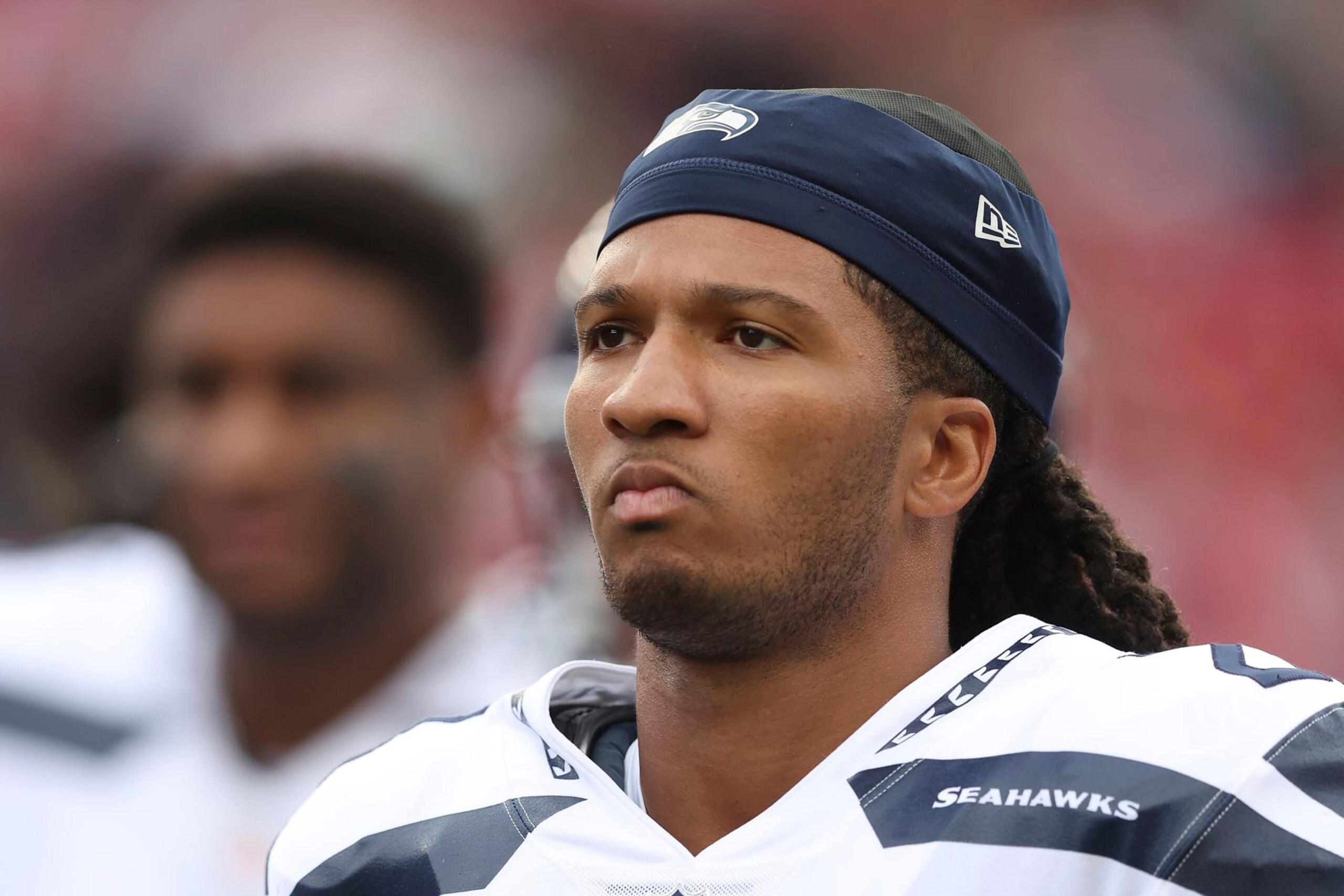 Seattle Seahawks cornerback Sidney Jones IV (23) looks on during an NFL football game against the San Francisco 49ers, Sunday, Sept. 18, 2022 in Santa Clara, Calif. (AP Photo/Lachlan Cunningham)