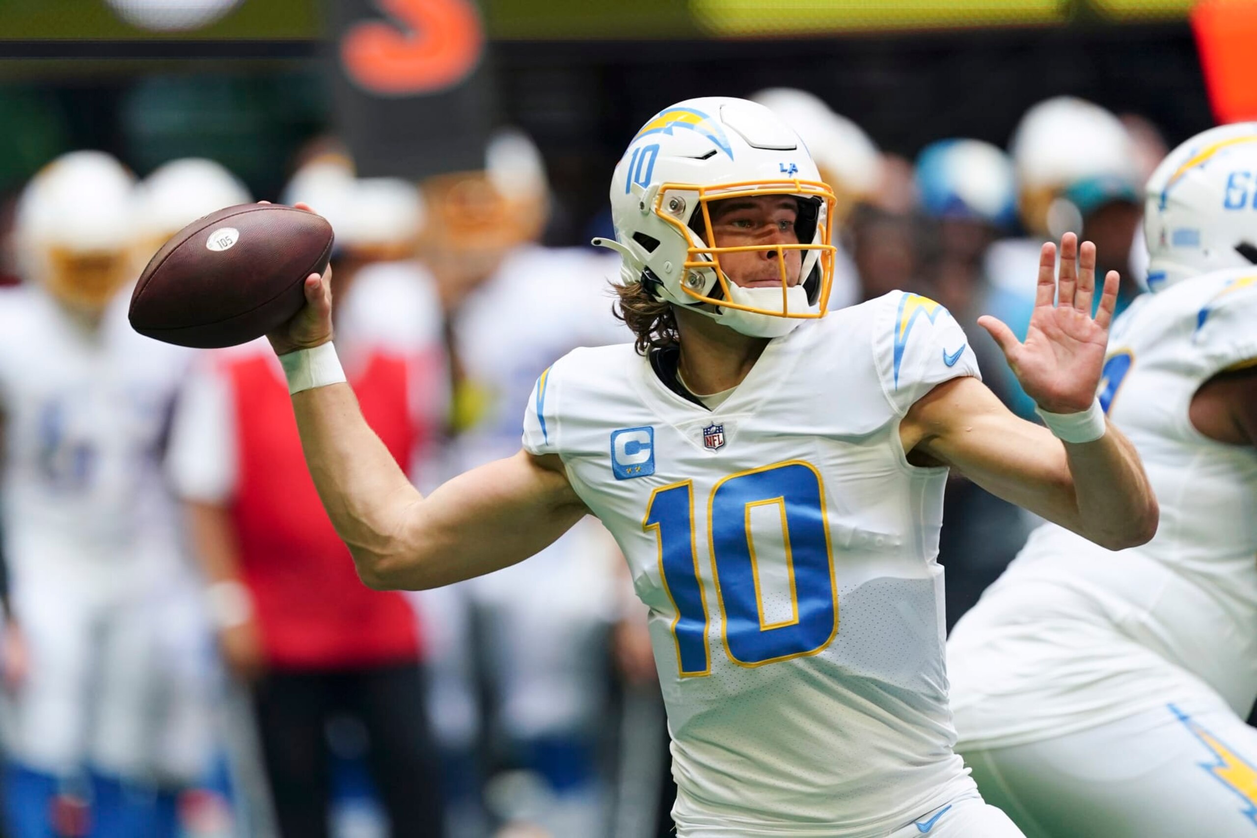 Justin Herbert has led a Chargers offense that has been plagued with injuries. Justin Herbert has led a Chargers offense that has been plagued with injuries.