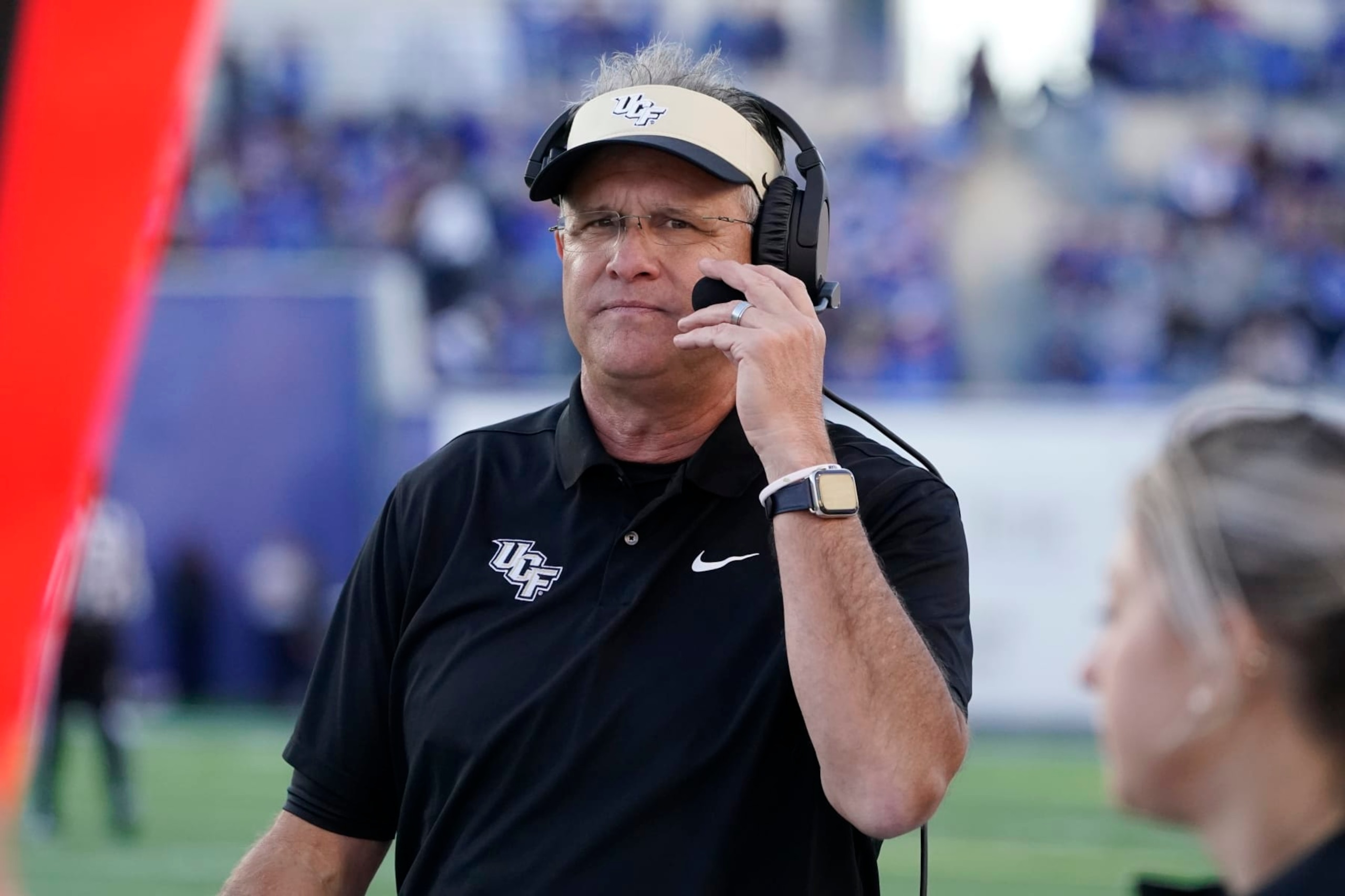 Central Florida head coach Gus Malzahn watches from the sideline in the second half of an NCAA college football game against Memphis Saturday, Nov. 5, 2022, in Memphis, Tenn. (AP Photo/Mark Humphrey) Central Florida head coach Gus Malzahn watches from the sideline in the second half of an NCAA college football game against Memphis Saturday, Nov. 5, 2022, in Memphis, Tenn. (AP Photo/Mark Humphrey)