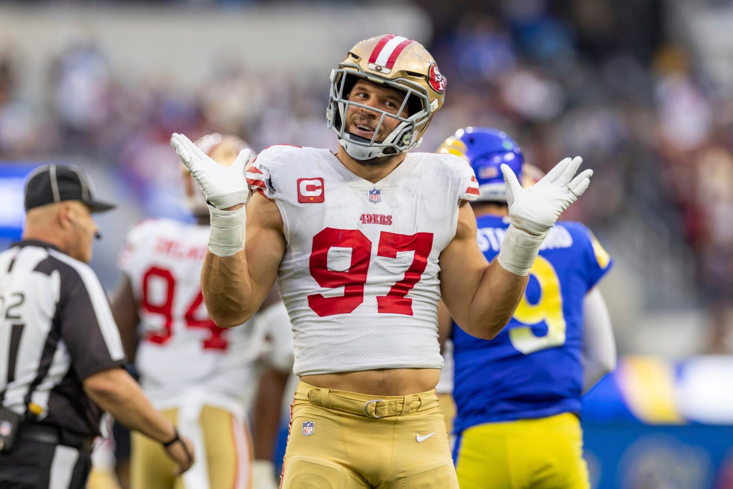 Nick Bosa is the kind of defender who can take over a playoff game by himself. Nick Bosa is the kind of defender who can take over a playoff game by himself.
