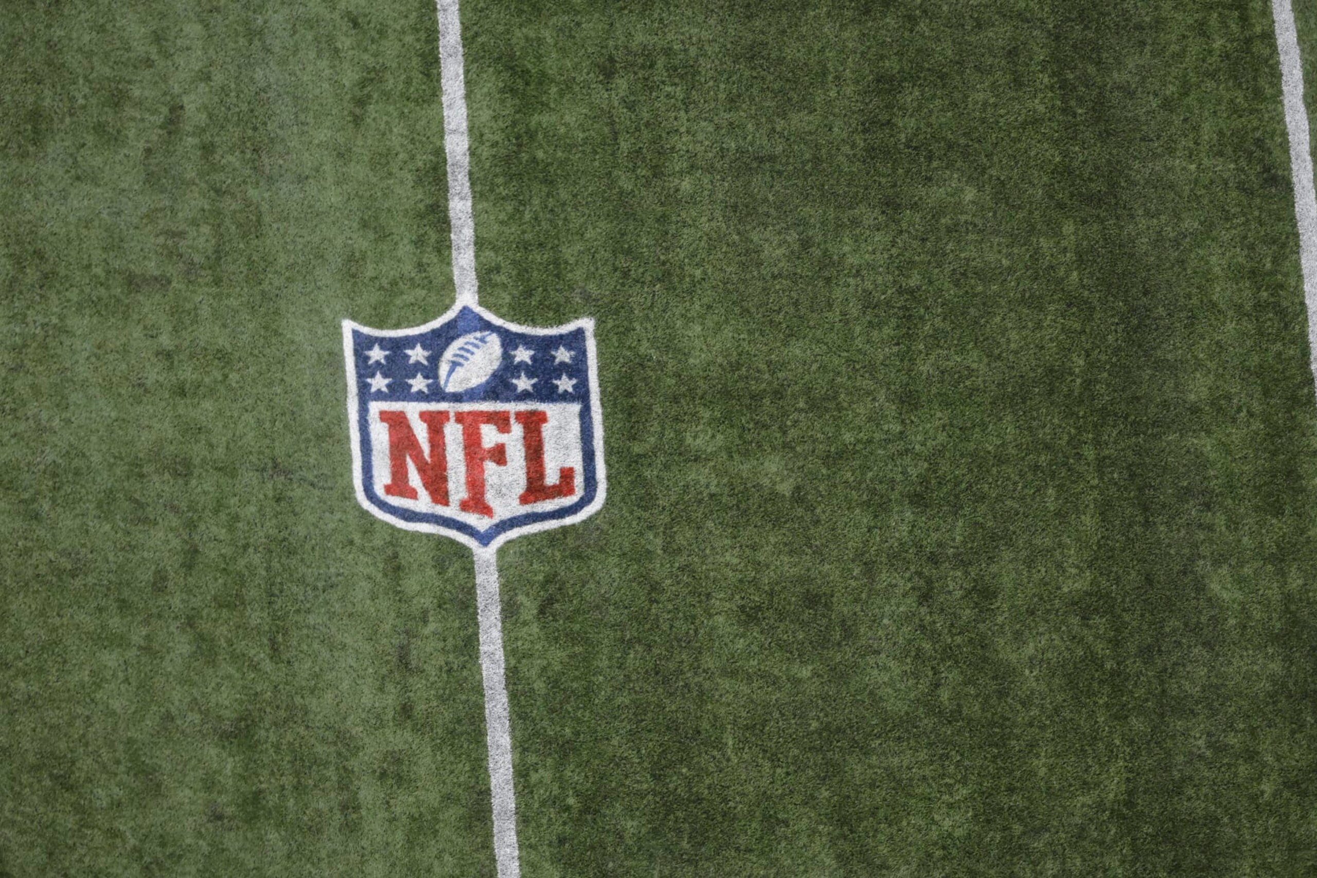 Aerial view of NFL logo during the second half of an NFL football game between the San Francisco 49ers and Atlanta Falcons , Sunday, Oct. 16, 2022, in Atlanta. (AP Photo/Stew Milne) Aerial view of NFL logo during the second half of an NFL football game between the San Francisco 49ers and Atlanta Falcons , Sunday, Oct. 16, 2022, in Atlanta. (AP Photo/Stew Milne)