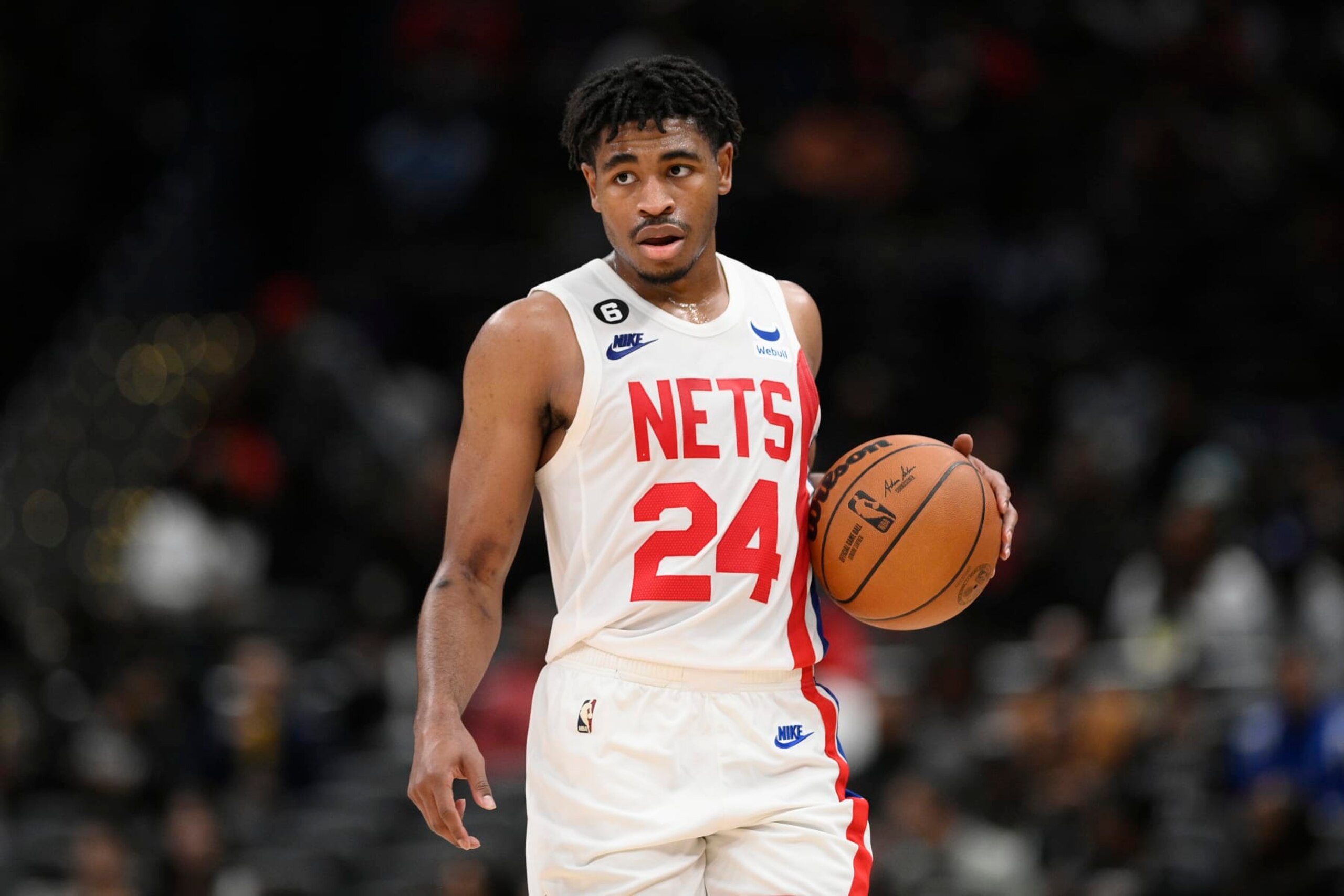 Brooklyn Nets guard Cam Thomas (24) in action during the second half of an NBA basketball game against the Washington Wizards, Friday, Nov. 4, 2022, in Washington. (AP Photo/Nick Wass) Brooklyn Nets guard Cam Thomas (24) in action during the second half of an NBA basketball game against the Washington Wizards, Friday, Nov. 4, 2022, in Washington. (AP Photo/Nick Wass)